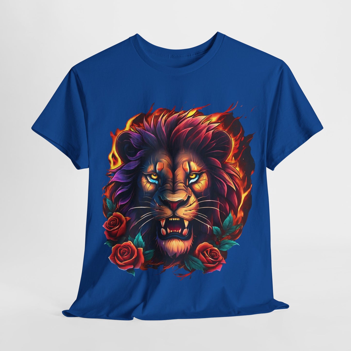 Lion Flames and Roses T-Shirt Flashlander