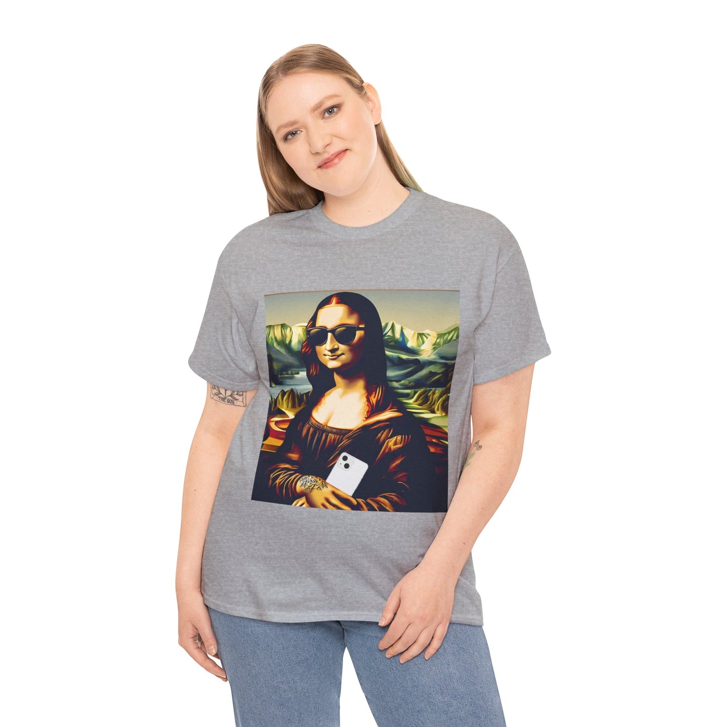 Funny modern Mona Lisa - Flashlander Gym Shirt