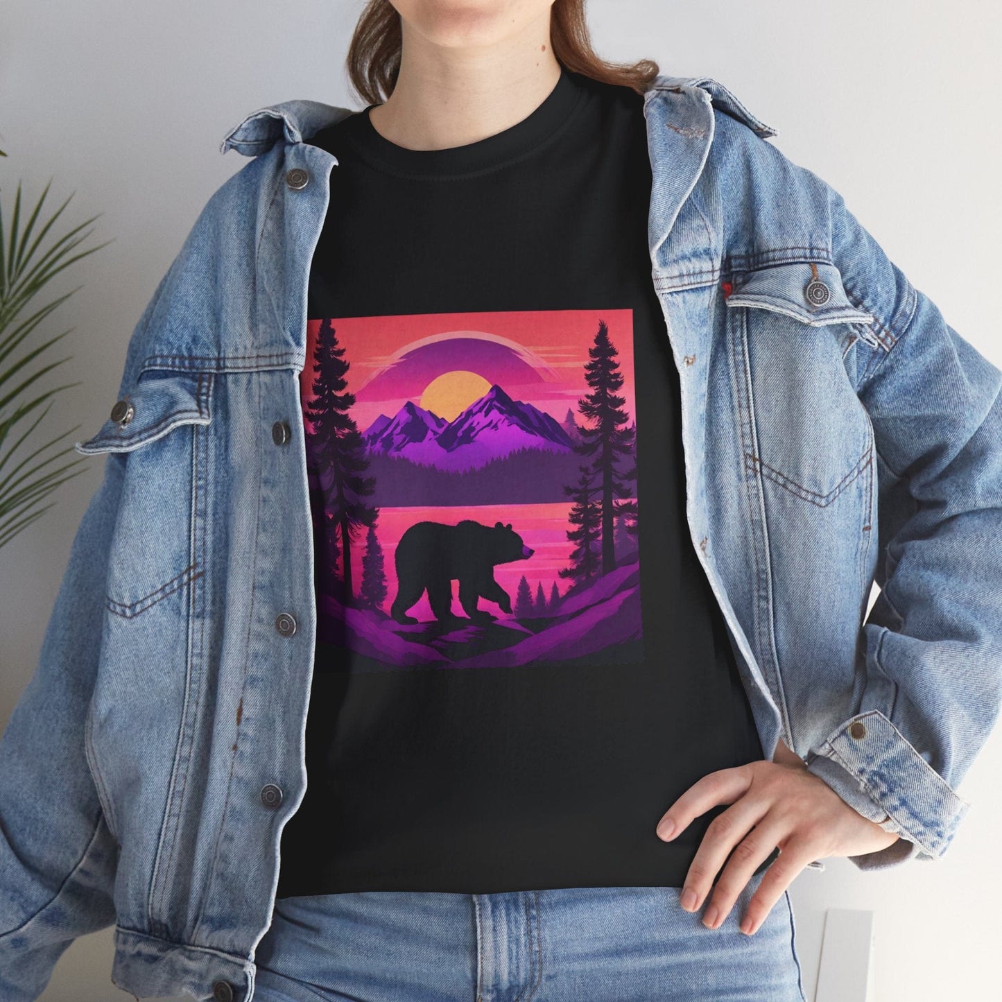 Bear Majestic Sunset Graphic Tee Flashlander