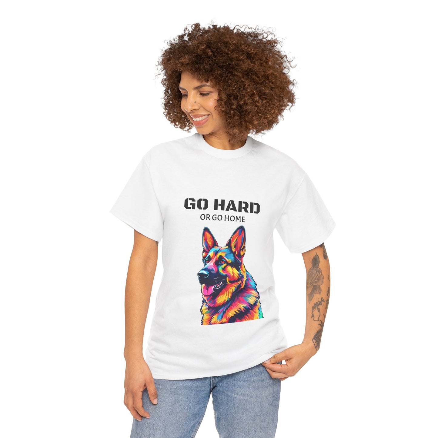 German Shepherd Dog Pop Art - Go Hard or Go Home Flashlander Gym Shirt