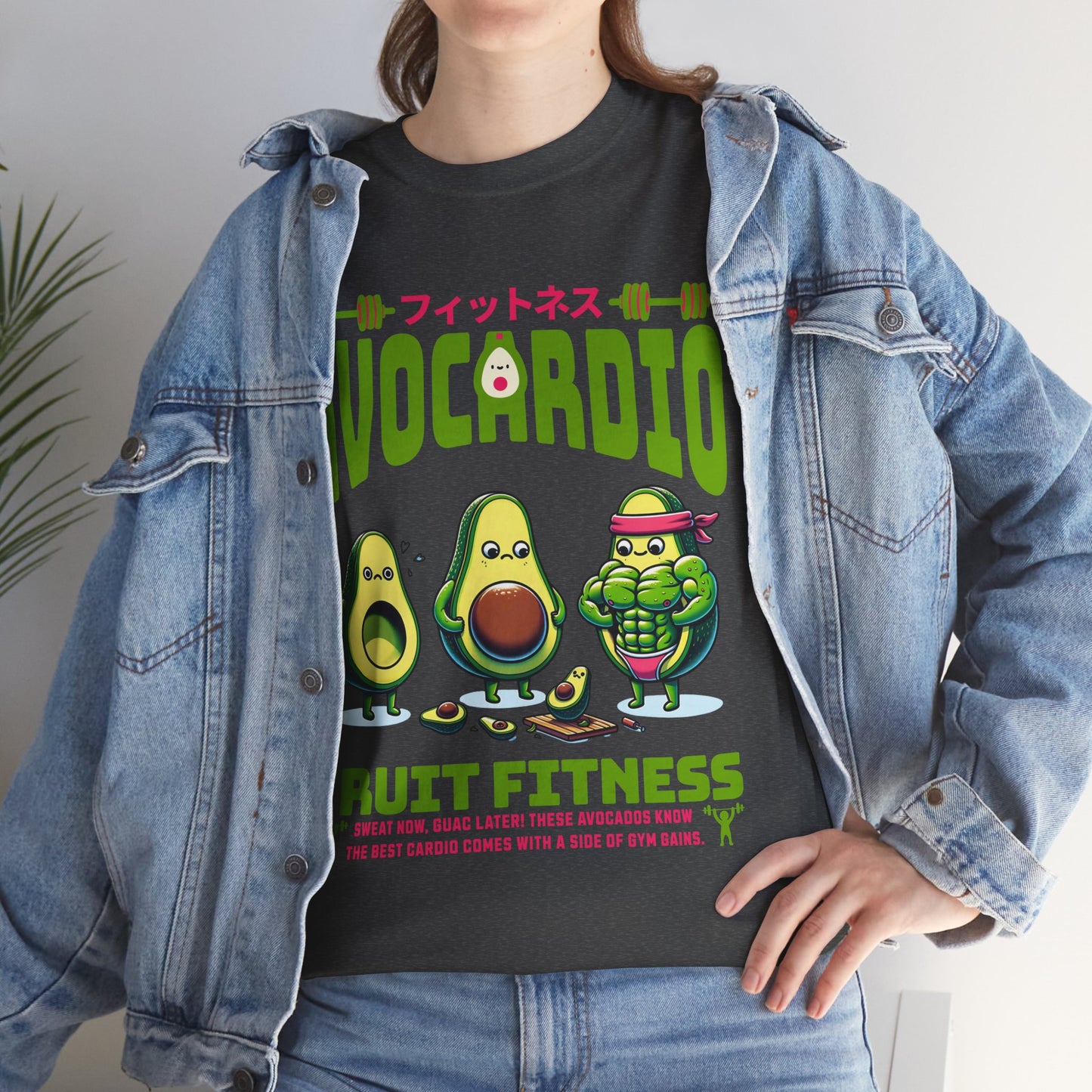 Avocardio Active Gym Shirt Avocado Fitness Graphic Tee