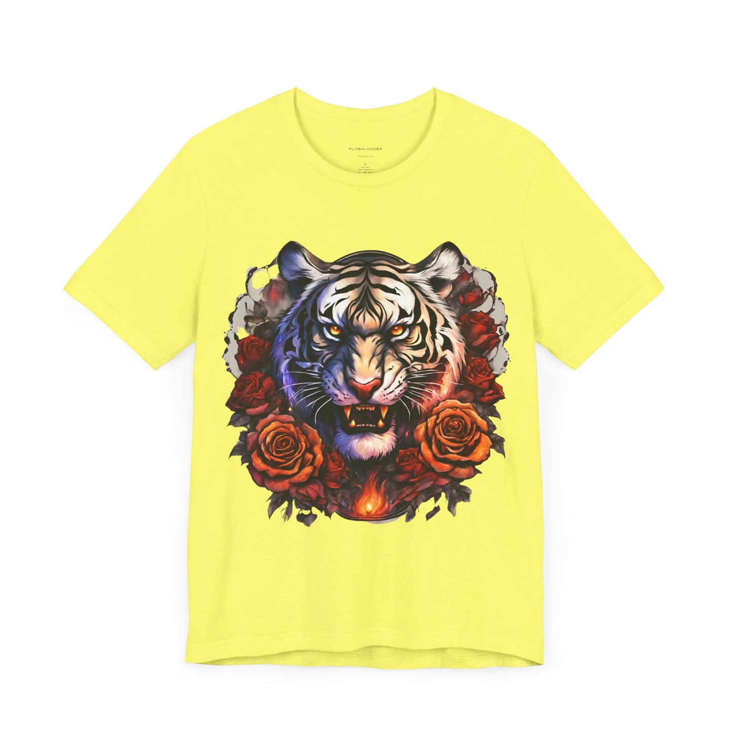 White Tiger Flames Flashlander Gym Shirt