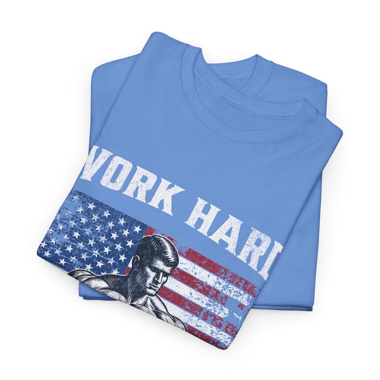 Work Hard Lift Heavy Gym Shirt Flashlander Cotton Unisex Charcoal Black Graphic Tee