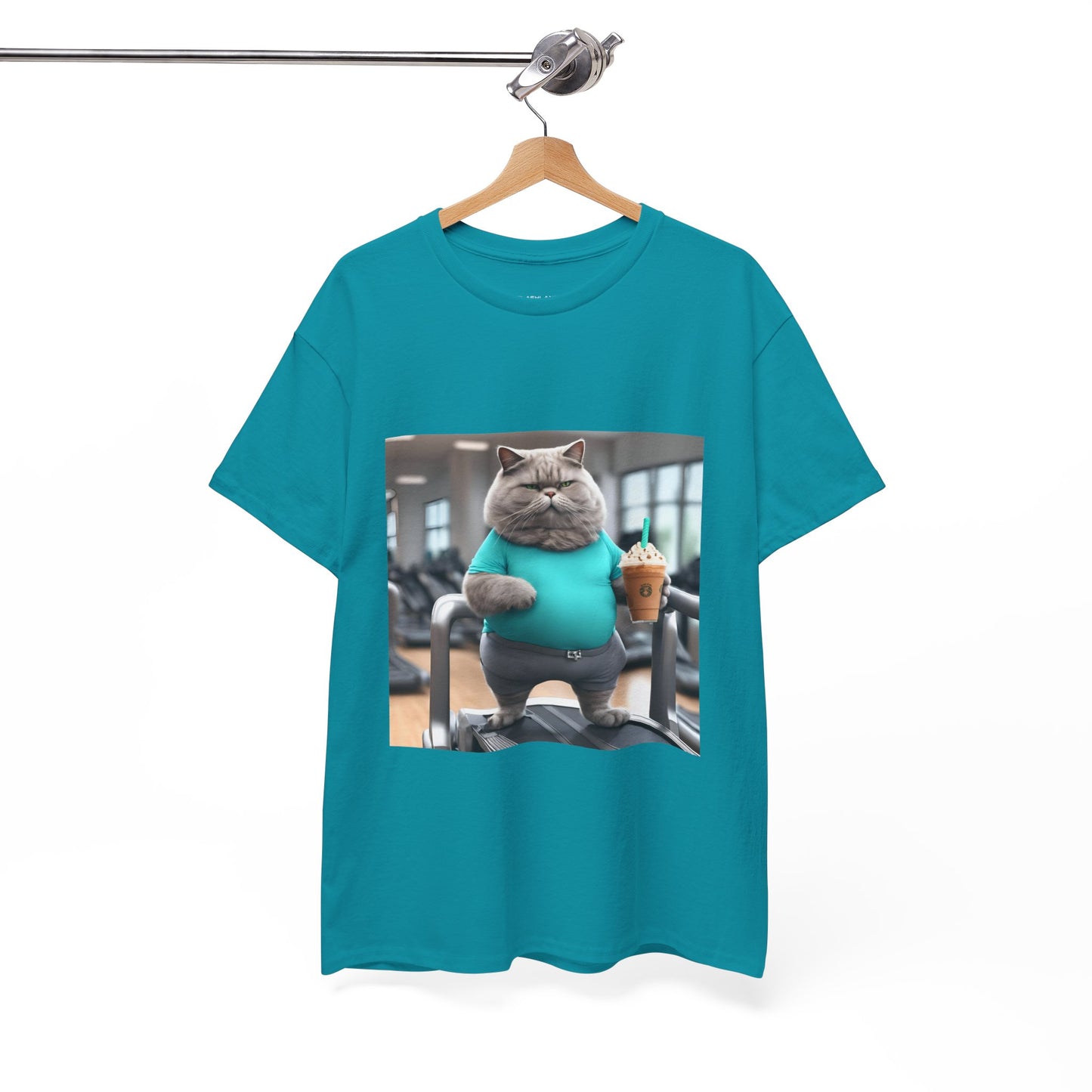 Funny Fat Cat On The Treadmill - Flashlander Gym Shirt