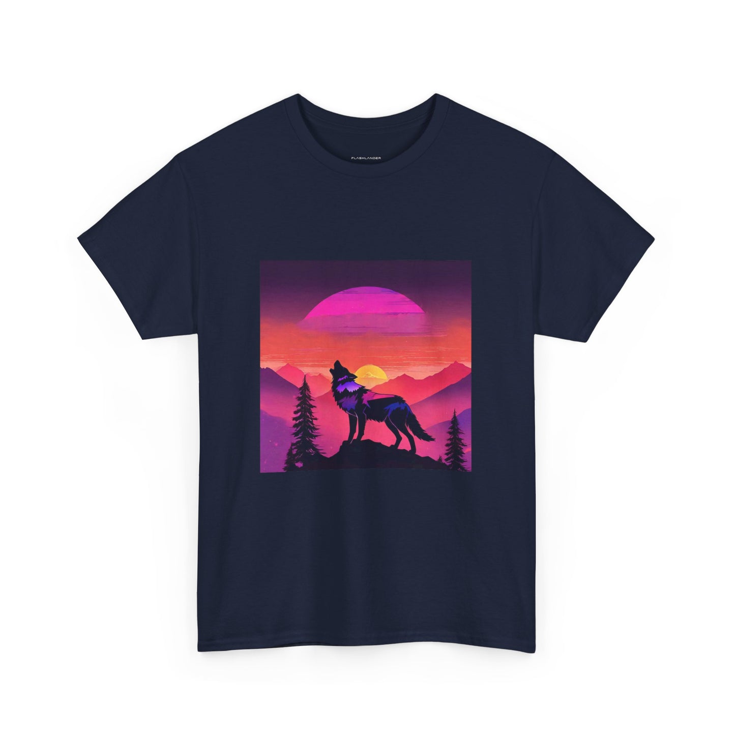 Wolf Majestic Sunset Gaphic Tee Flashlander