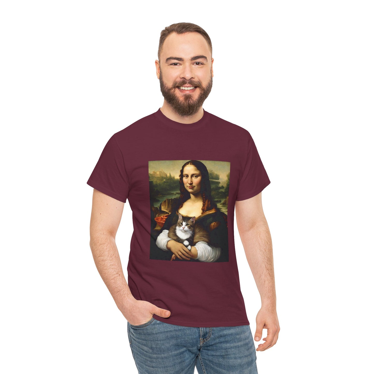 Mona Lisa with Cat - Flashlander Gym Shirt