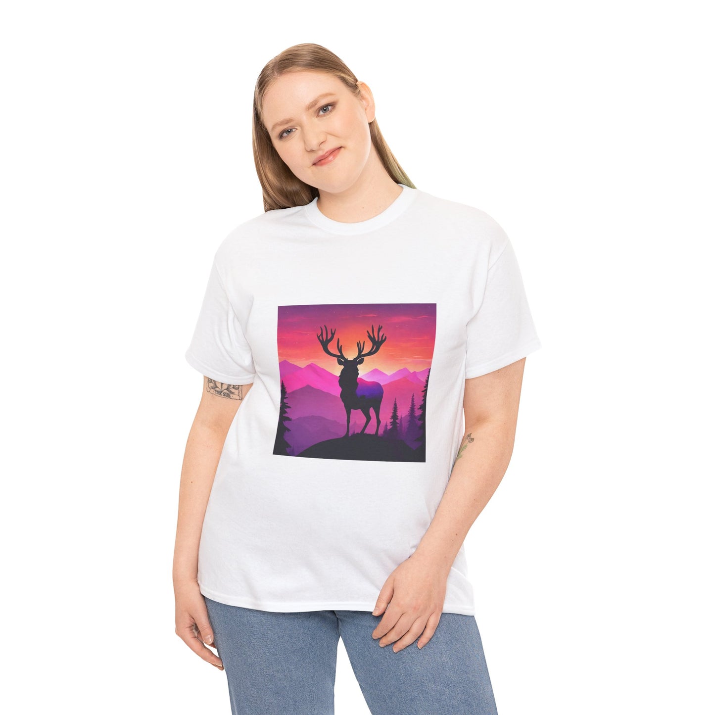 Deer Majestic Sunset Flashlander Gym Shirt