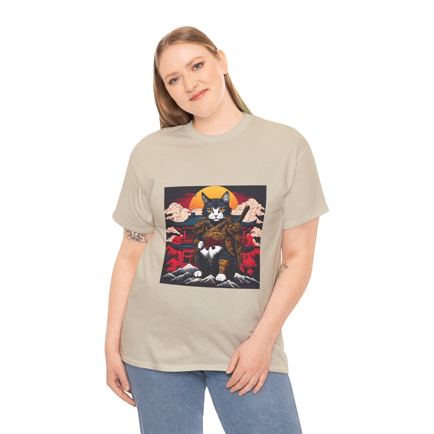 Samurai Cat Cartoon Anime - Flashlander Gym Shirt