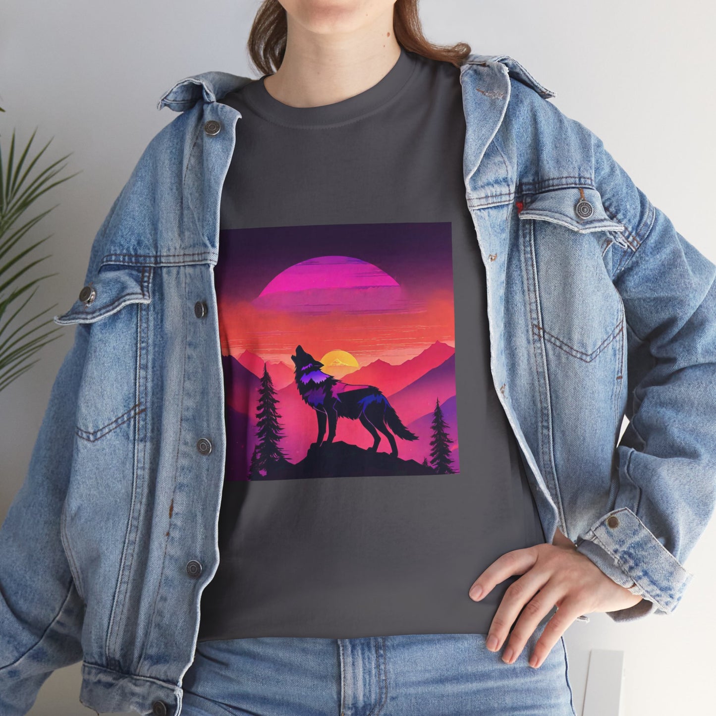 Wolf Majestic Sunset Gaphic Tee Flashlander