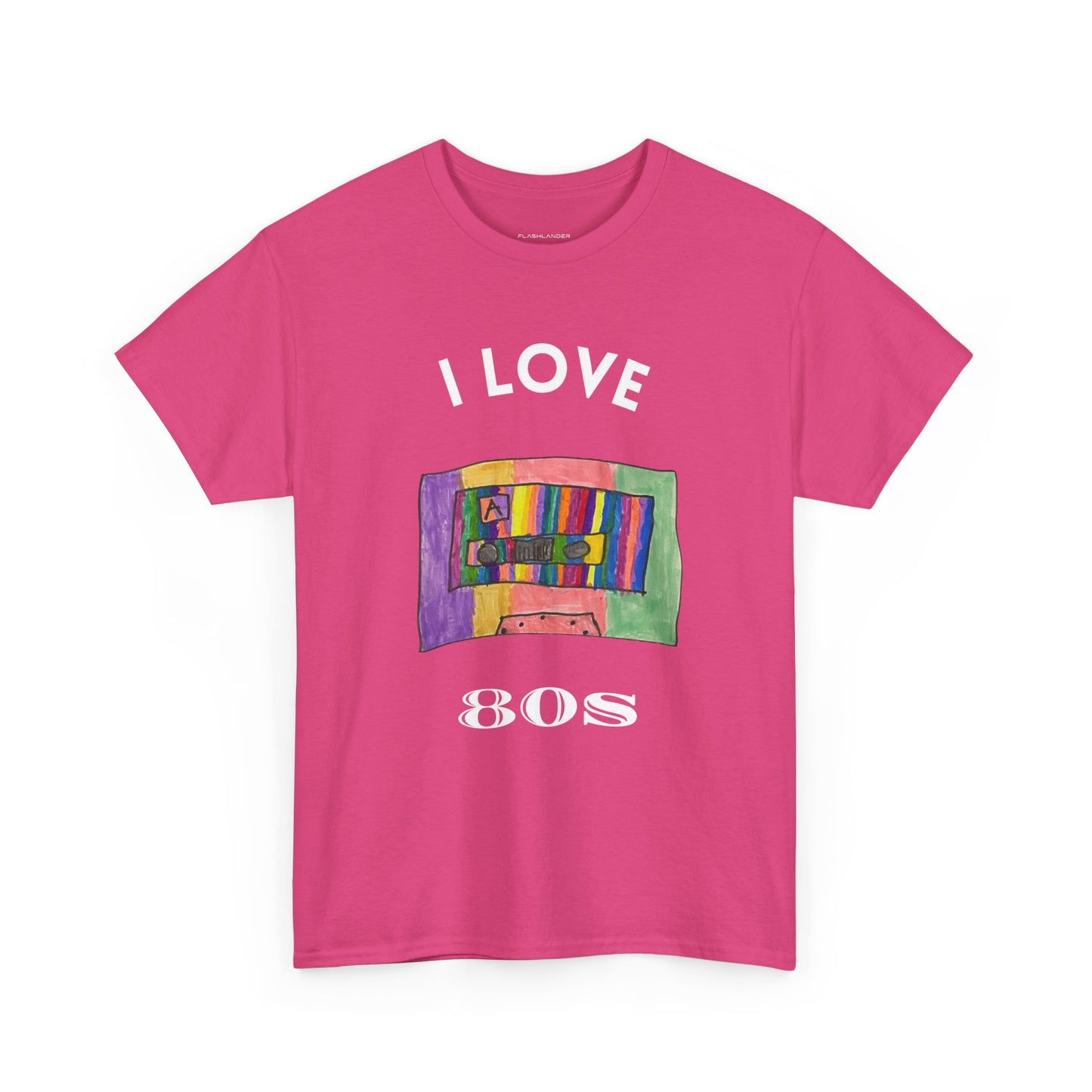 Retro Vibes Art Pop Cassette Tape I Love 80's - Flashlander Gym Shirt