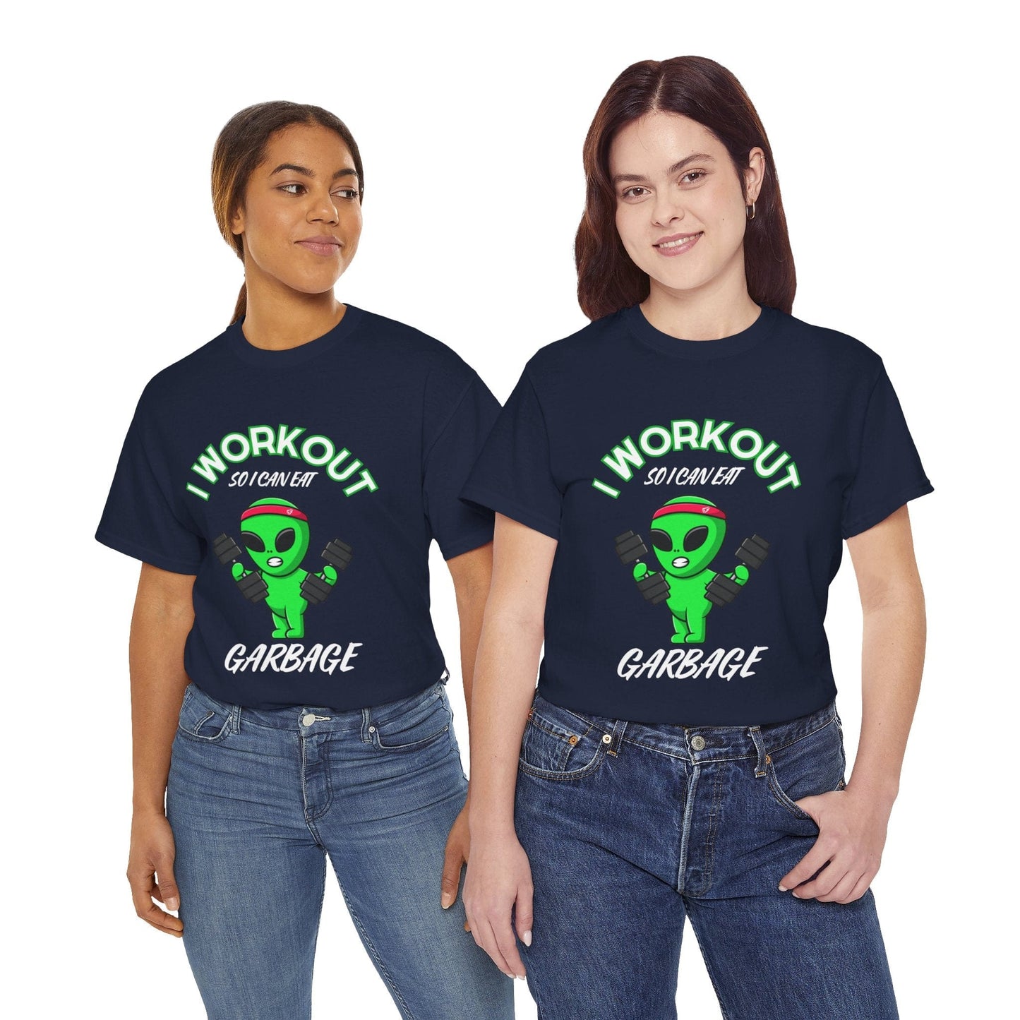 Alien I Workout So I Can Eat Garbage Graphic Tee Flashlander