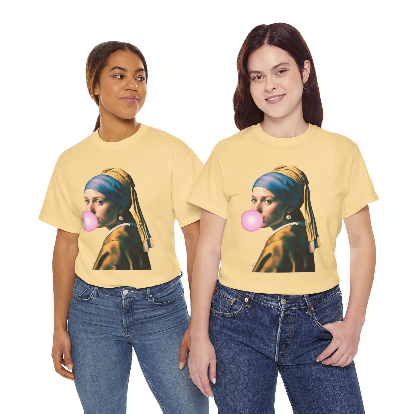 Bubble Gum Girl with a Pearl Earring Johannes Vermeer - Flashlander Gym Shirt