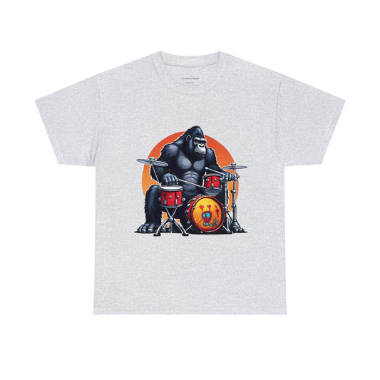 Groove Gorilla Drumming in Style Unisex Heavy Cotton Tee Flashlander