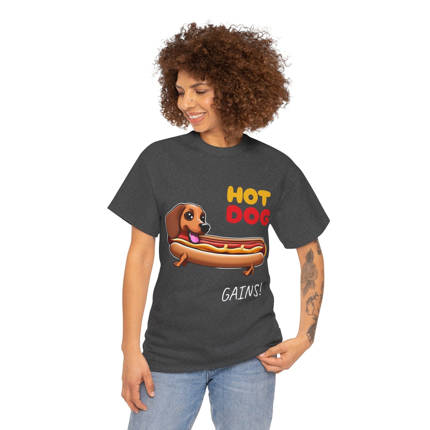 Hot Dog Gains Dachshund Dog - Flashlander Gym Shirt