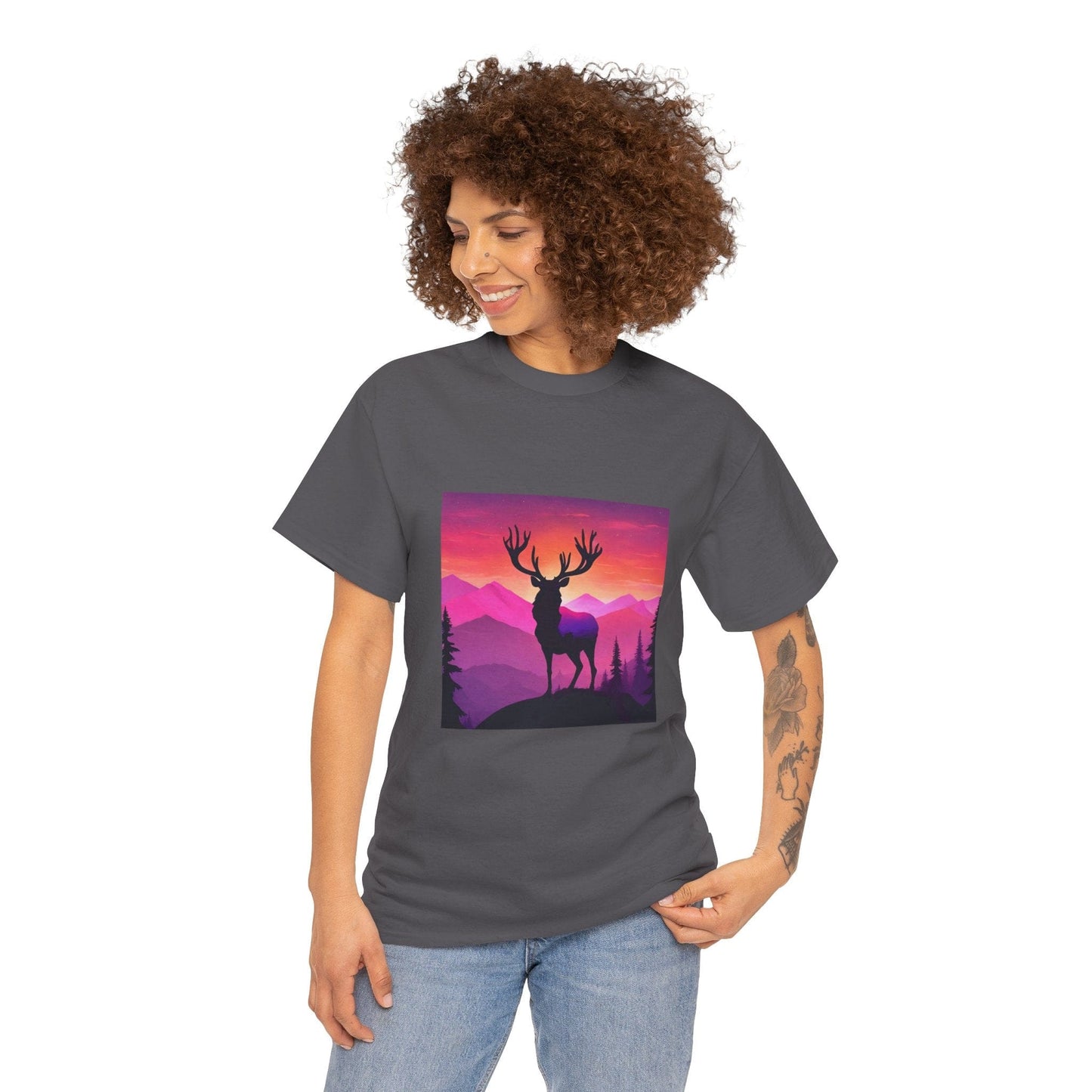 Deer Majestic Sunset Flashlander Gym Shirt