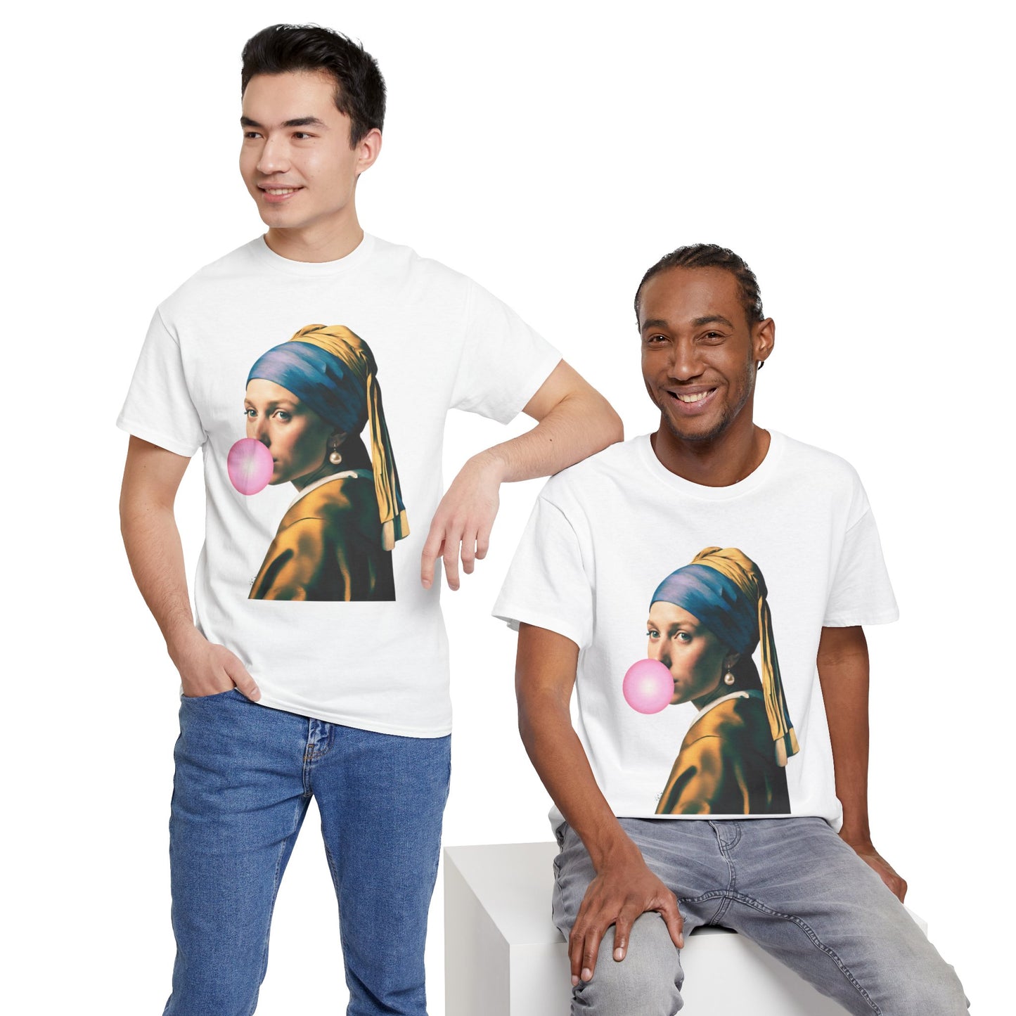 Bubble Gum Girl with a Pearl Earring Johannes Vermeer - Flashlander Gym Shirt