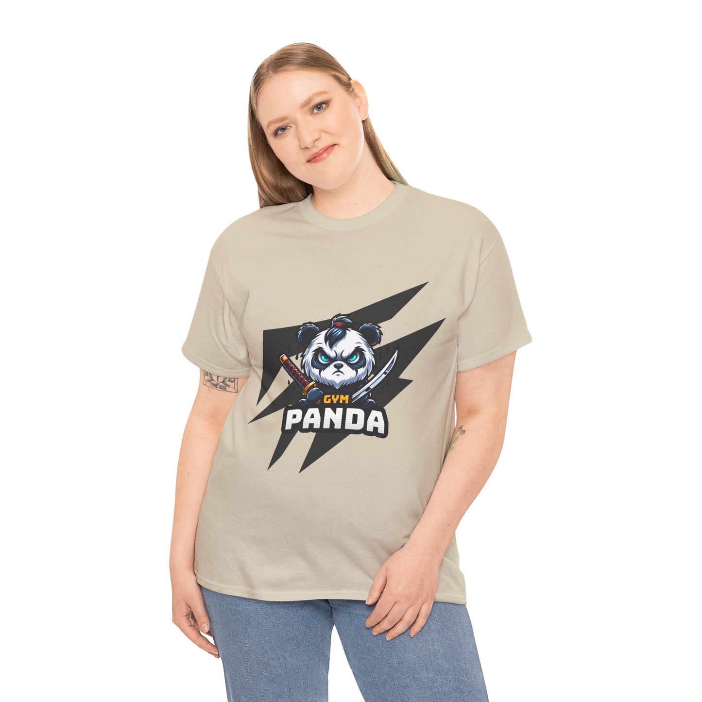 Panda Gym Samurai Shirt Flashlander Performance T-Shirt Cotton Unisex Charcoal Black Graphic Tee