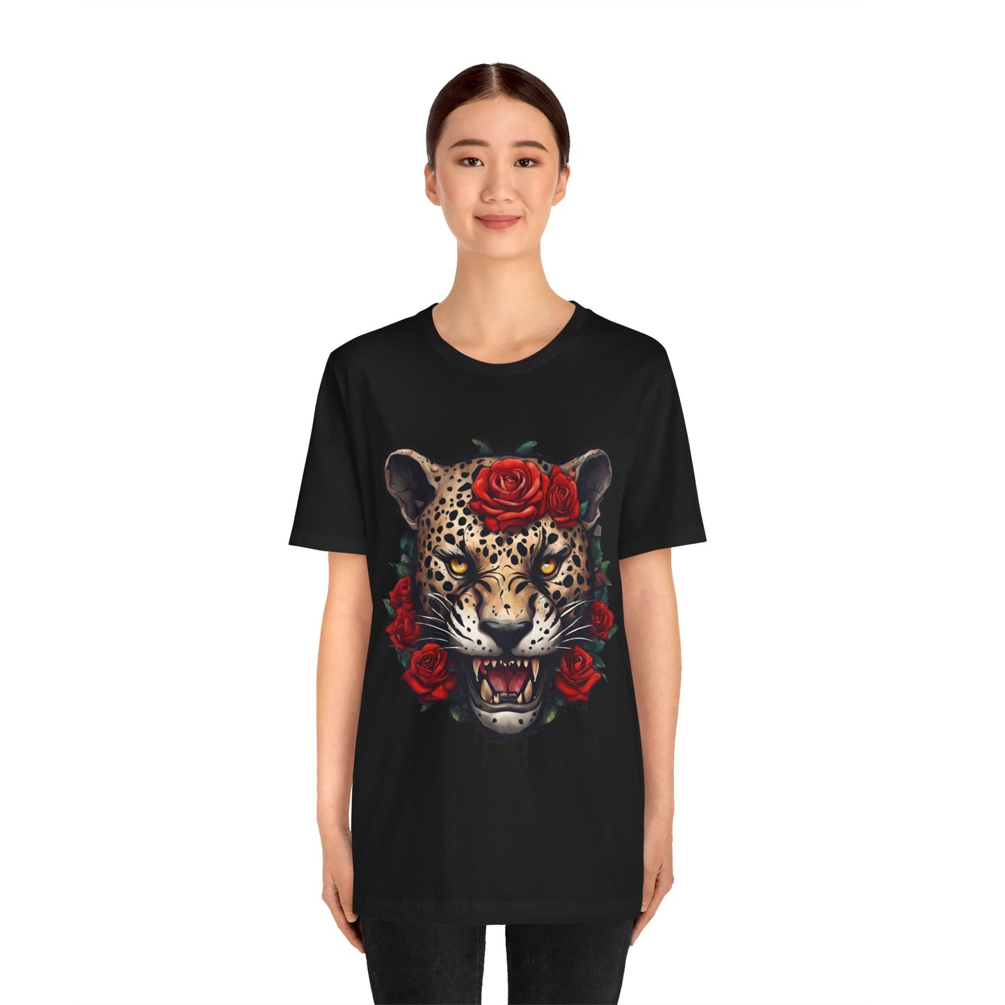 Jaguar Flames and Roses Graphic Tee Flashlander