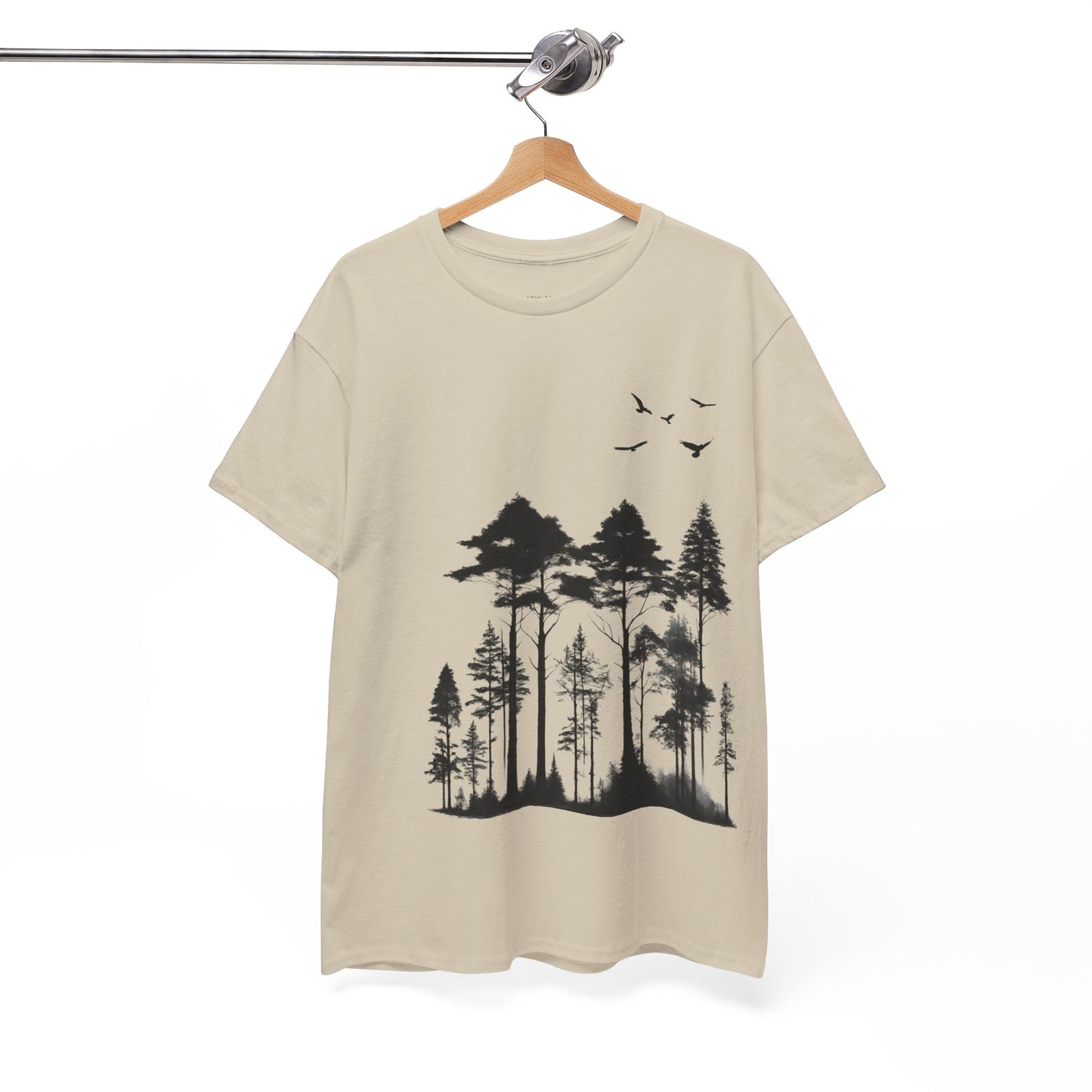 Camisa del bosque de pinos Camiseta unisex de algodón pesado Flashlander