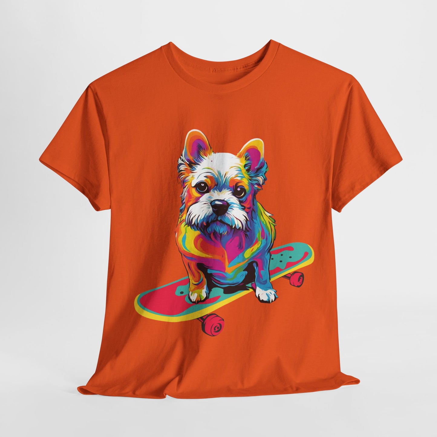 T-shirt de sport Flashlander avec chien skateboardant Pop Art