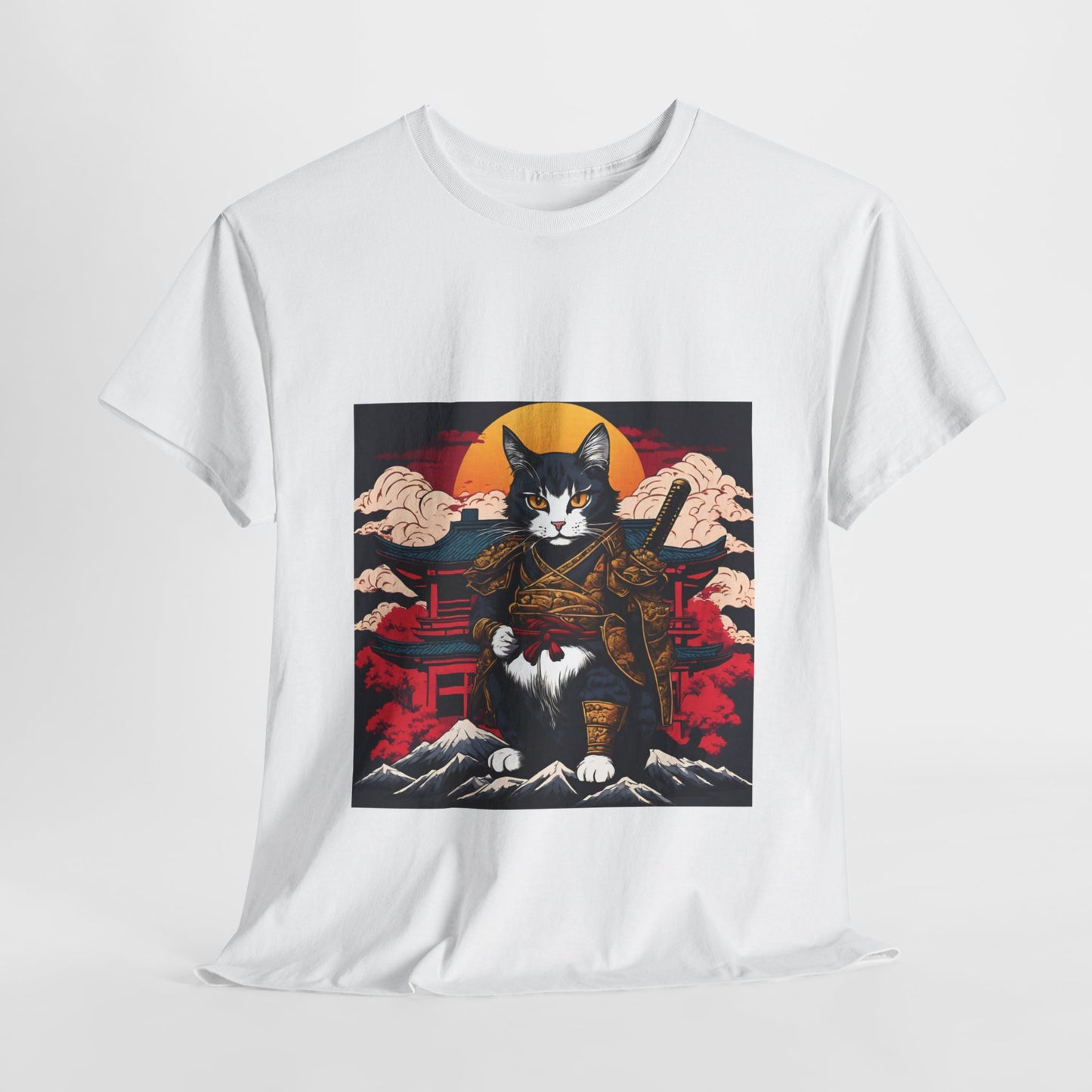 Samurai Cat Cartoon Anime - Flashlander Gym Shirt