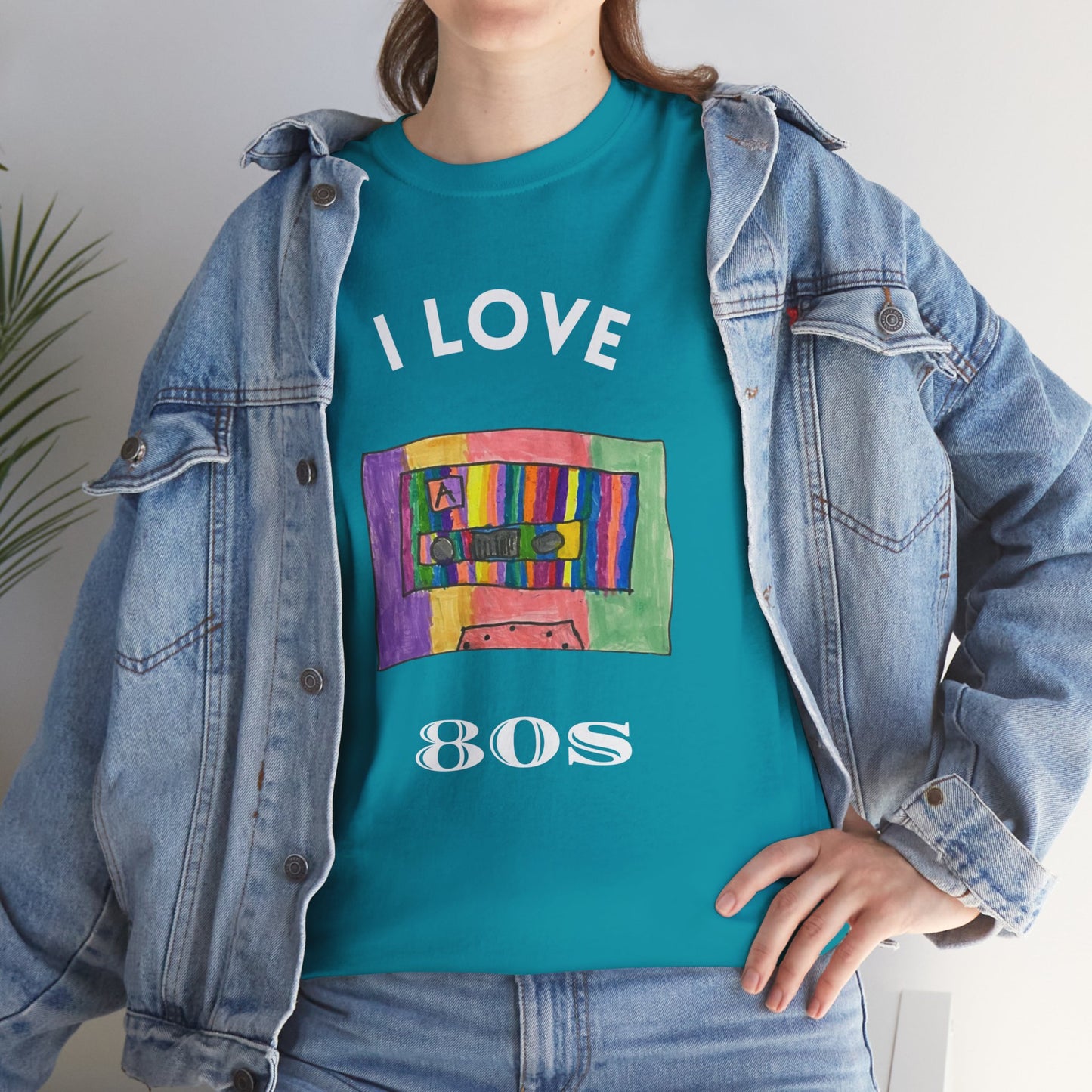 Retro Vibes Art Pop Cassette Tape I Love 80's - Flashlander Gym Shirt