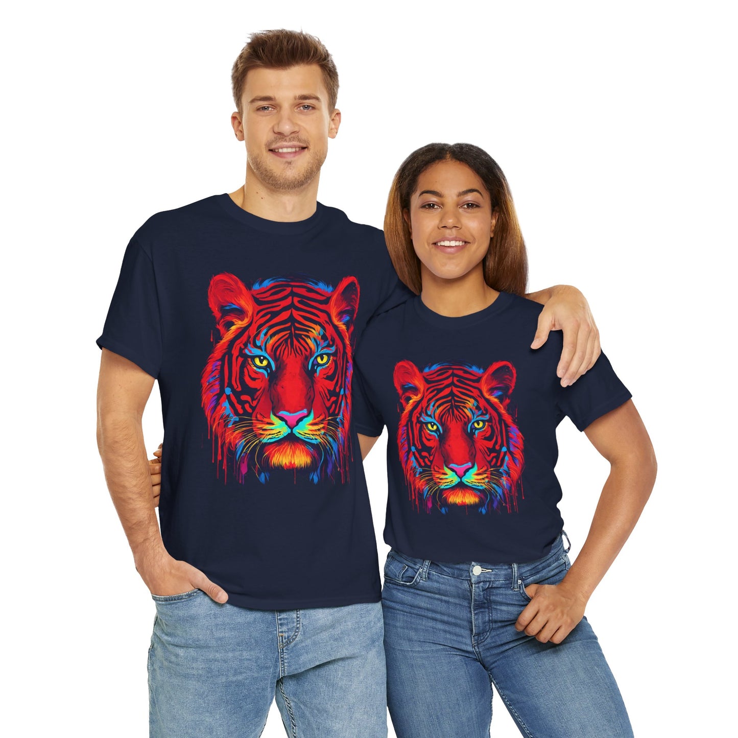 Majestuosa camiseta de Flashlander con diseño pop art de tigre rojo