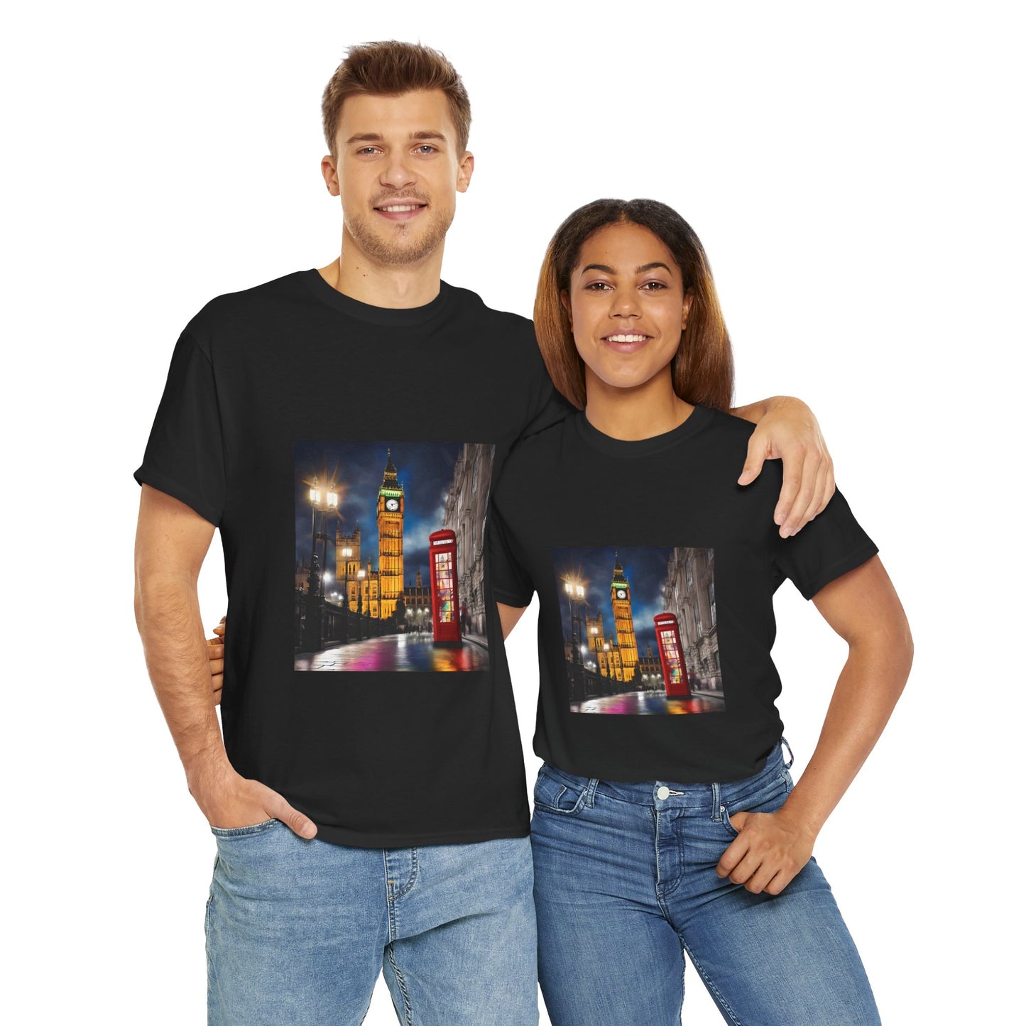 London City Big Ben, Reino Unido, Inglaterra Camisa Unisex Heavy Cotton Camiseta Marca Flashlander