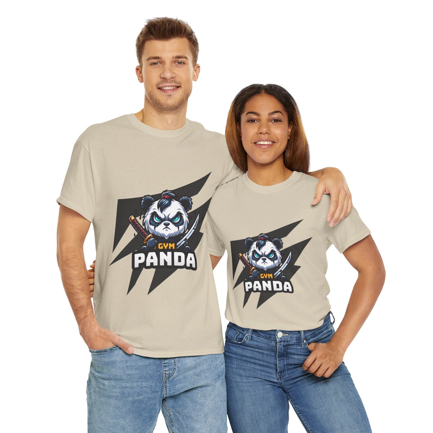 Panda Gym Samurai Shirt Flashlander Performance T-Shirt Cotton Unisex Charcoal Black Graphic Tee