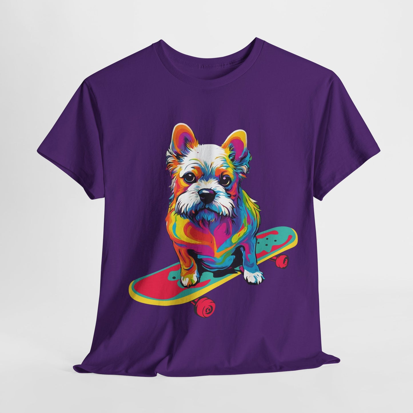 T-shirt de sport Flashlander avec chien skateboardant Pop Art