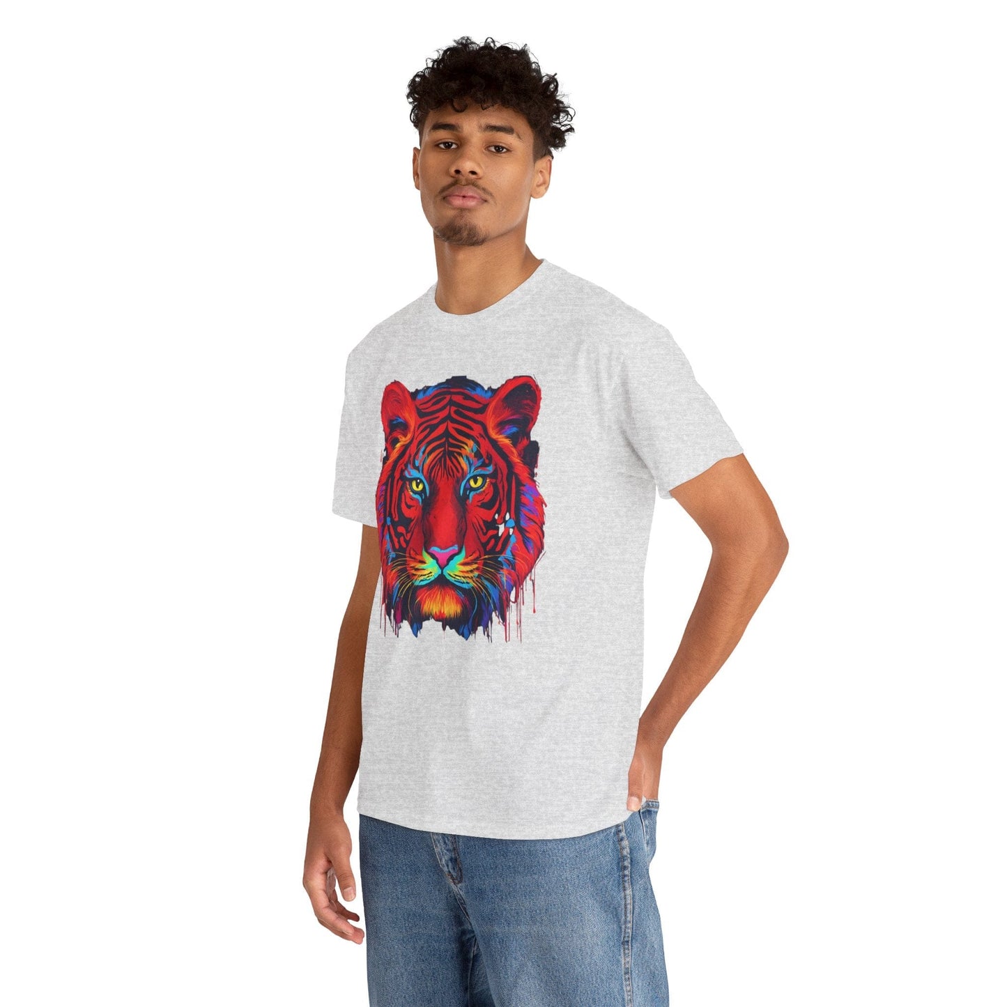 Majestuosa camiseta de Flashlander con diseño pop art de tigre rojo