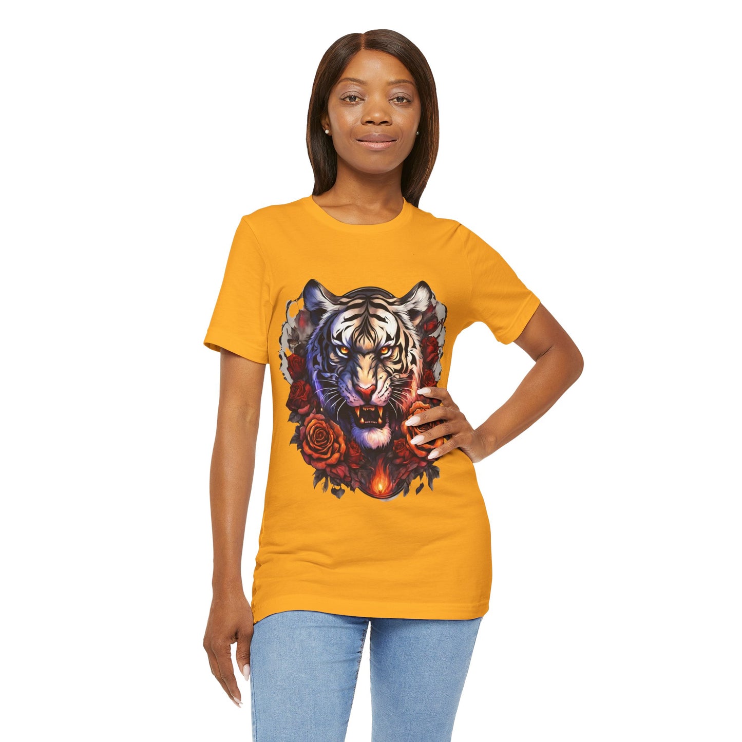 White Tiger Flames Flashlander Gym Shirt