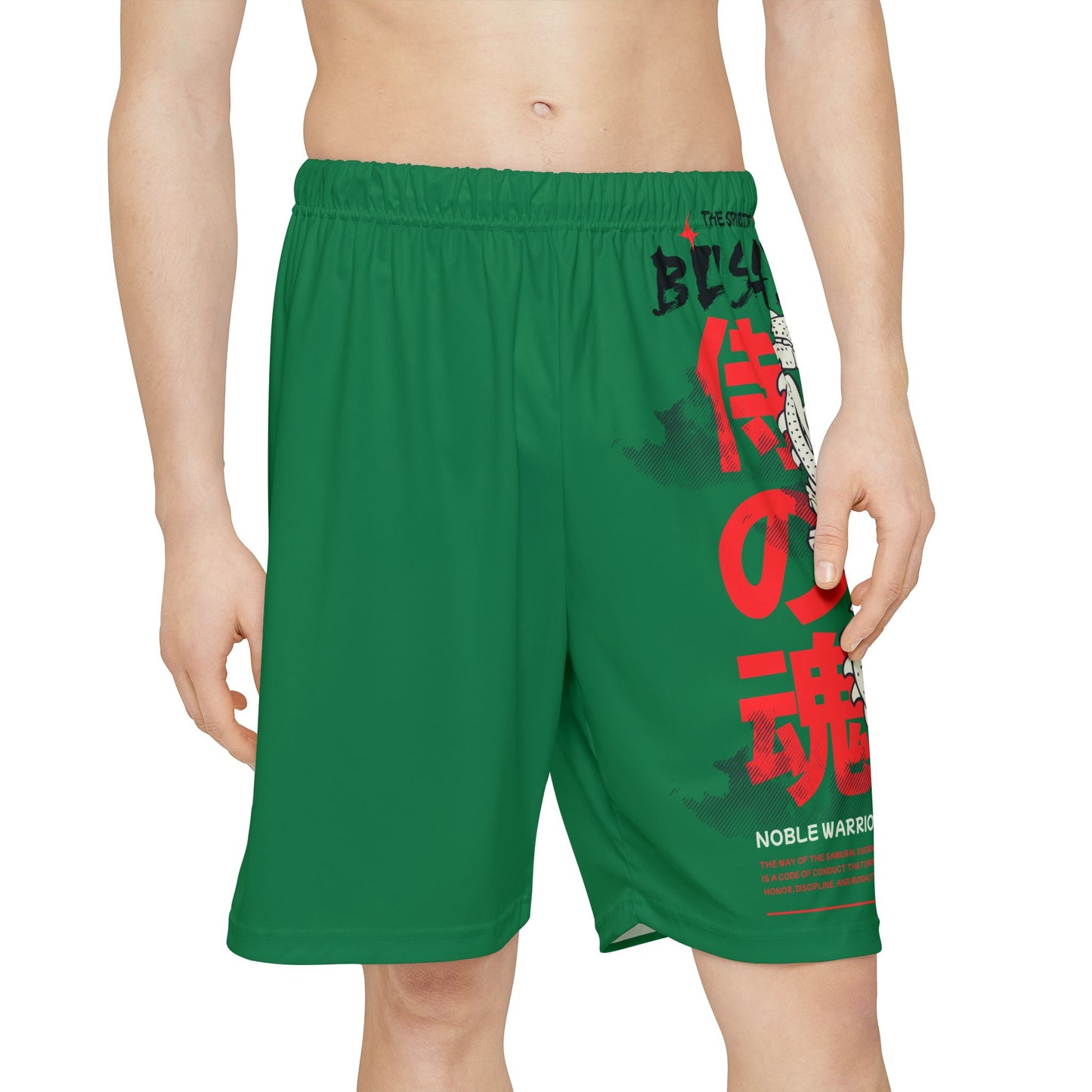 Japanese Dragon Bushido - Flashlander Performance Men’s Gym Shorts Dark Green