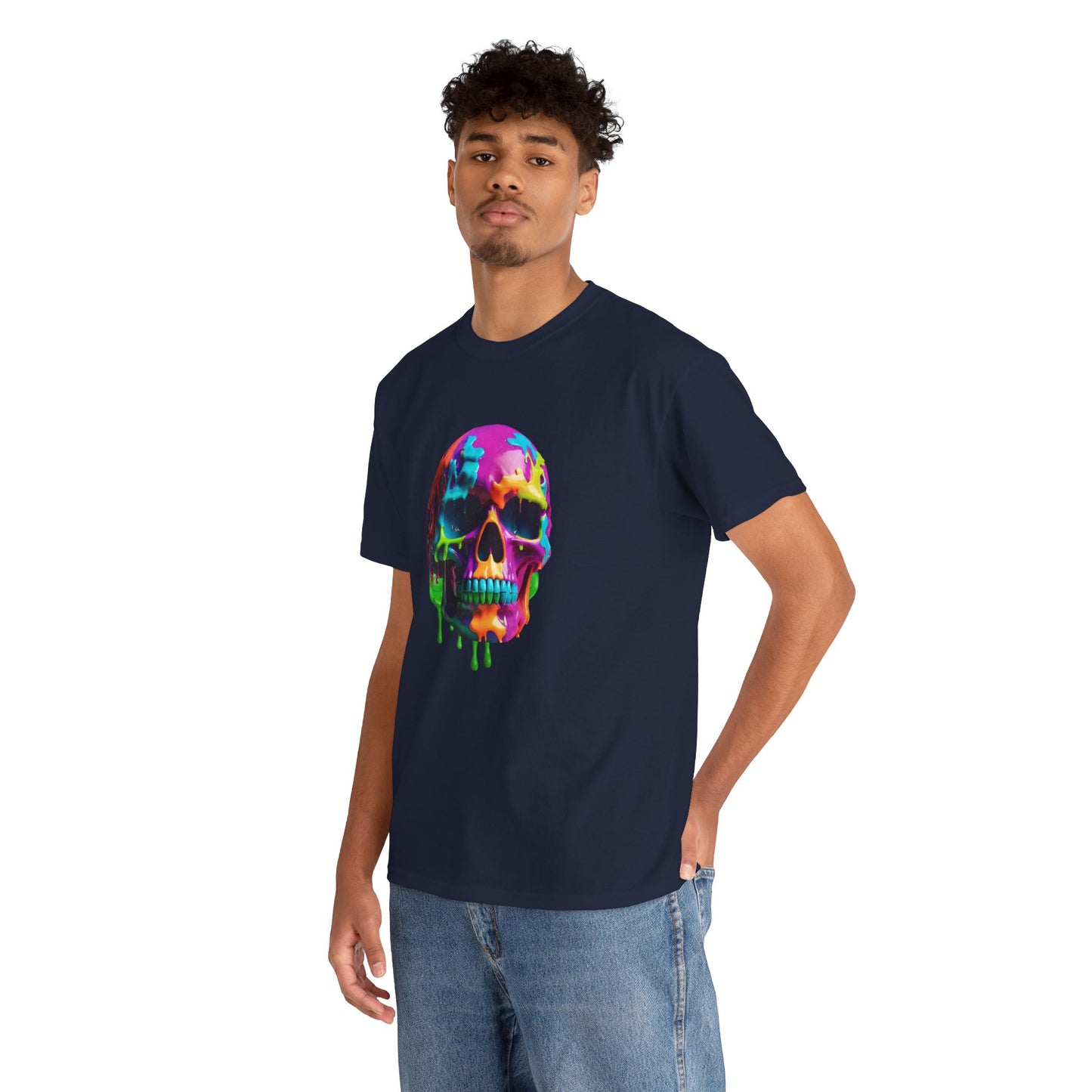 Camiseta con calavera de fusión de neón Flashlander