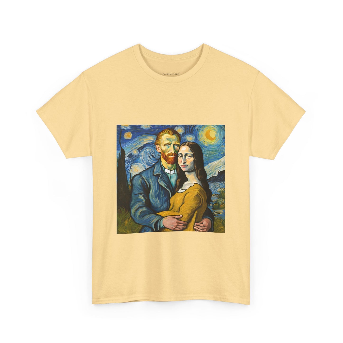 Funny Mona Lisa with Vincent Van Gogh Starry Night - Flashlander Gym Shirt