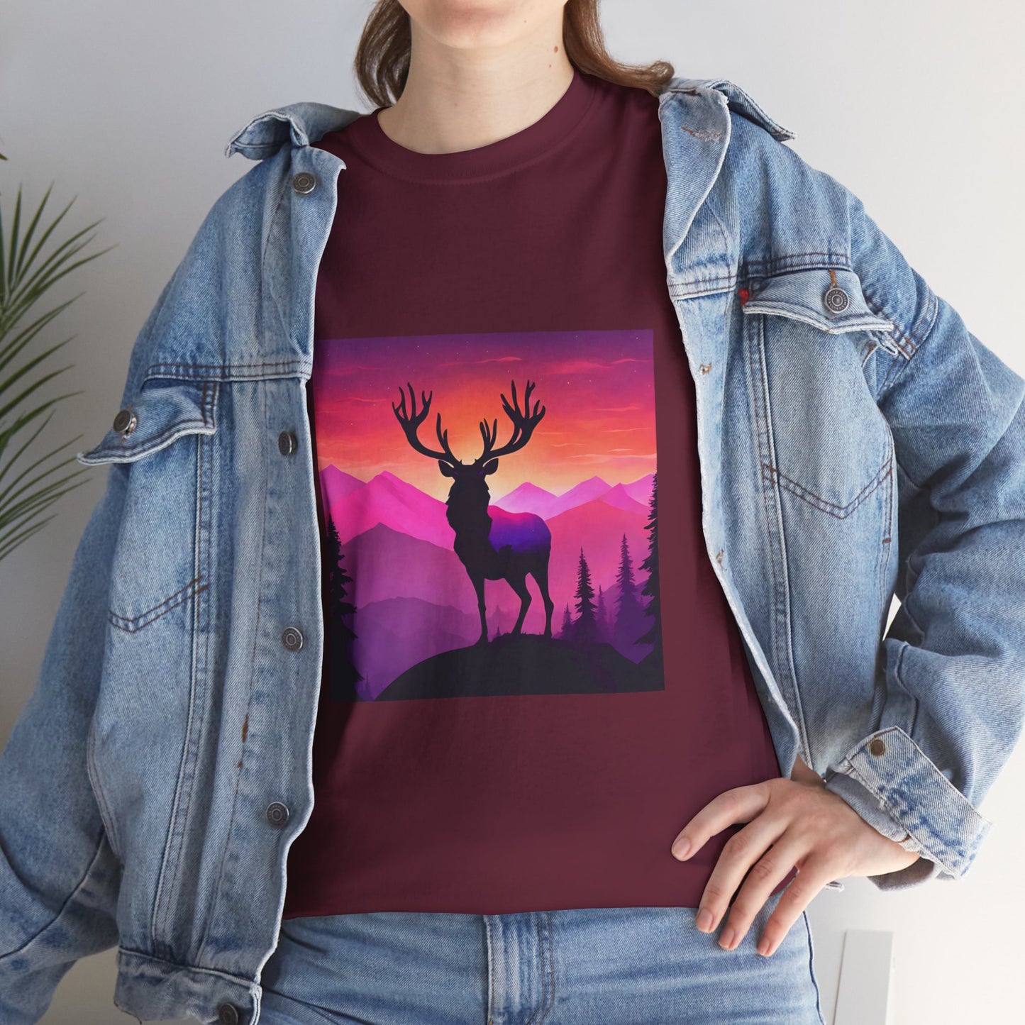 Deer Majestic Sunset Flashlander Gym Shirt