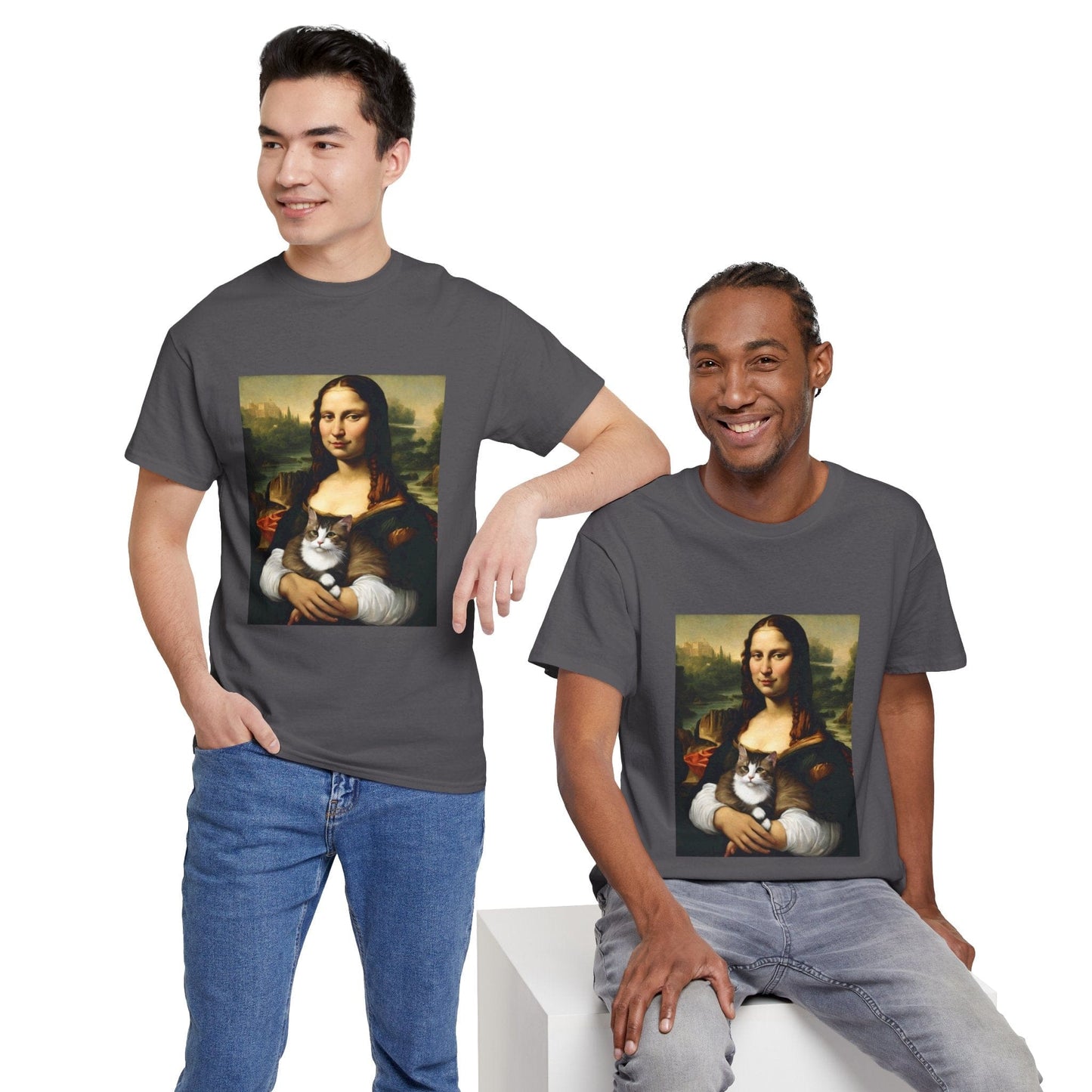 Mona Lisa with Cat - Flashlander Gym Shirt