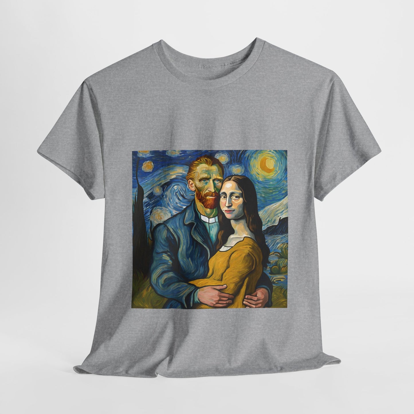 Funny Mona Lisa with Vincent Van Gogh Starry Night - Flashlander Gym Shirt