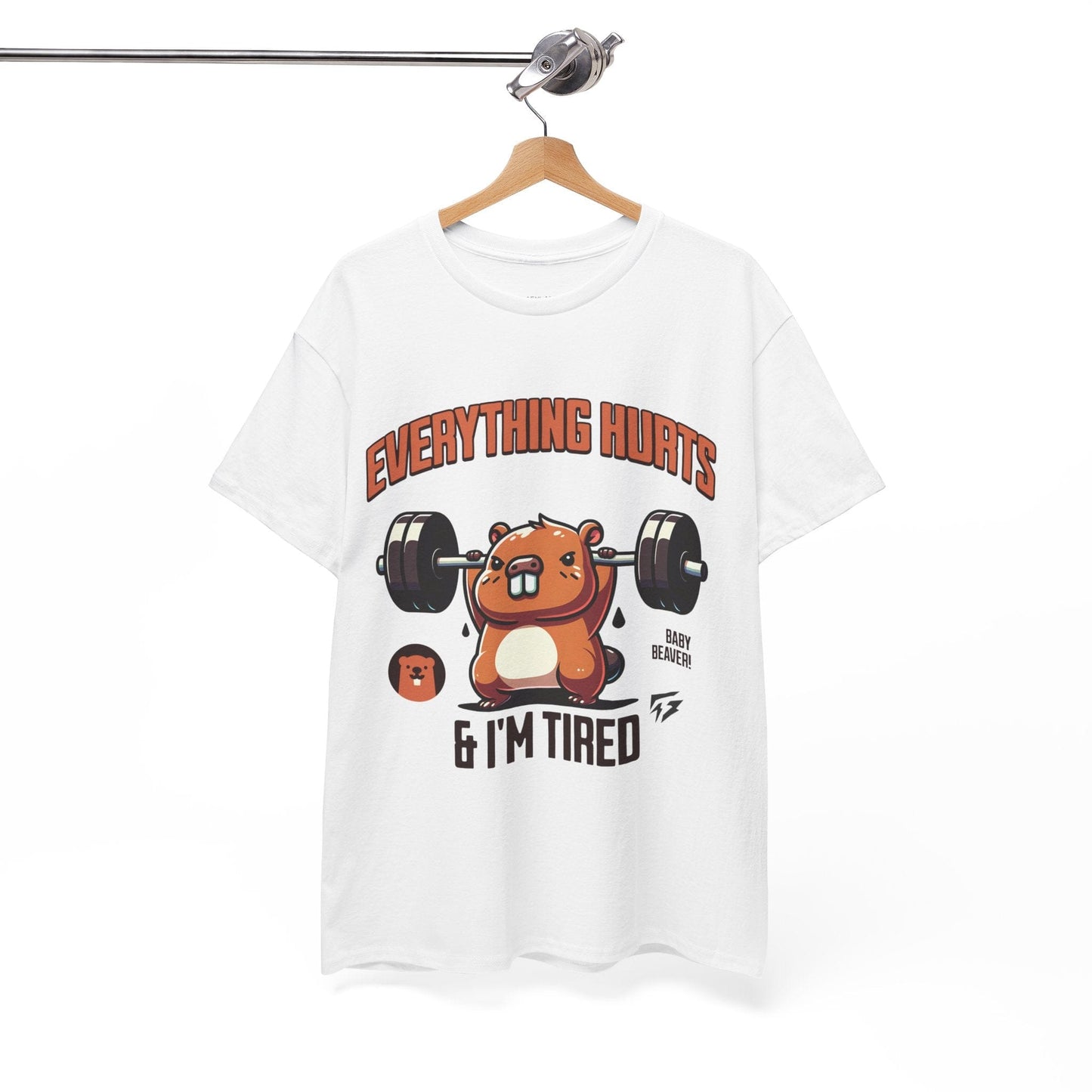 T-shirt de sport Beaver Everything Hurts &amp; I'm Tired T-shirt de sport Flashlander en coton unisexe noir anthracite T-shirt graphique de performance