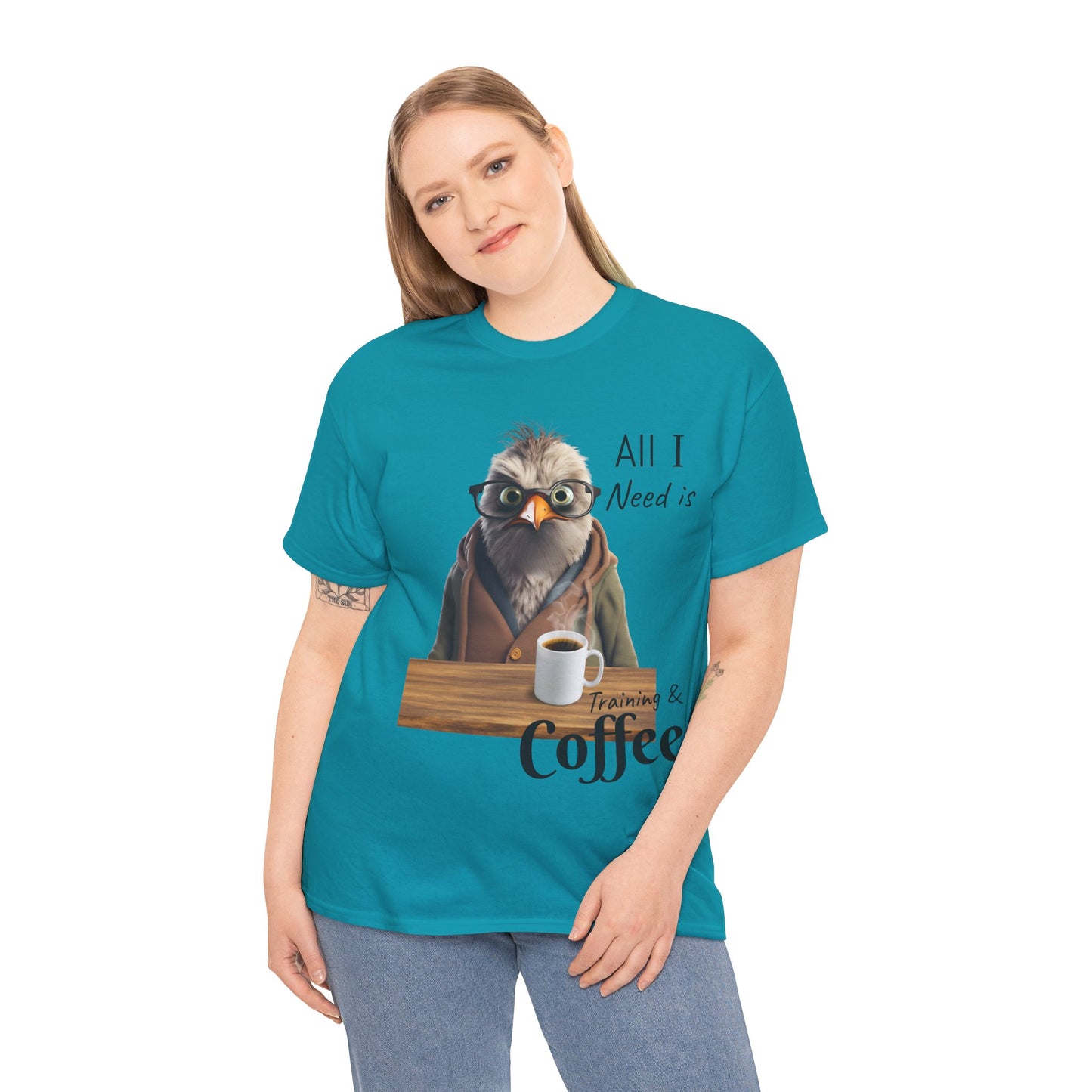 Tout ce dont j'ai besoin, c'est d'une formation et d'un café - T-shirt drôle d'oiseau - Flashlander Gym Shirt