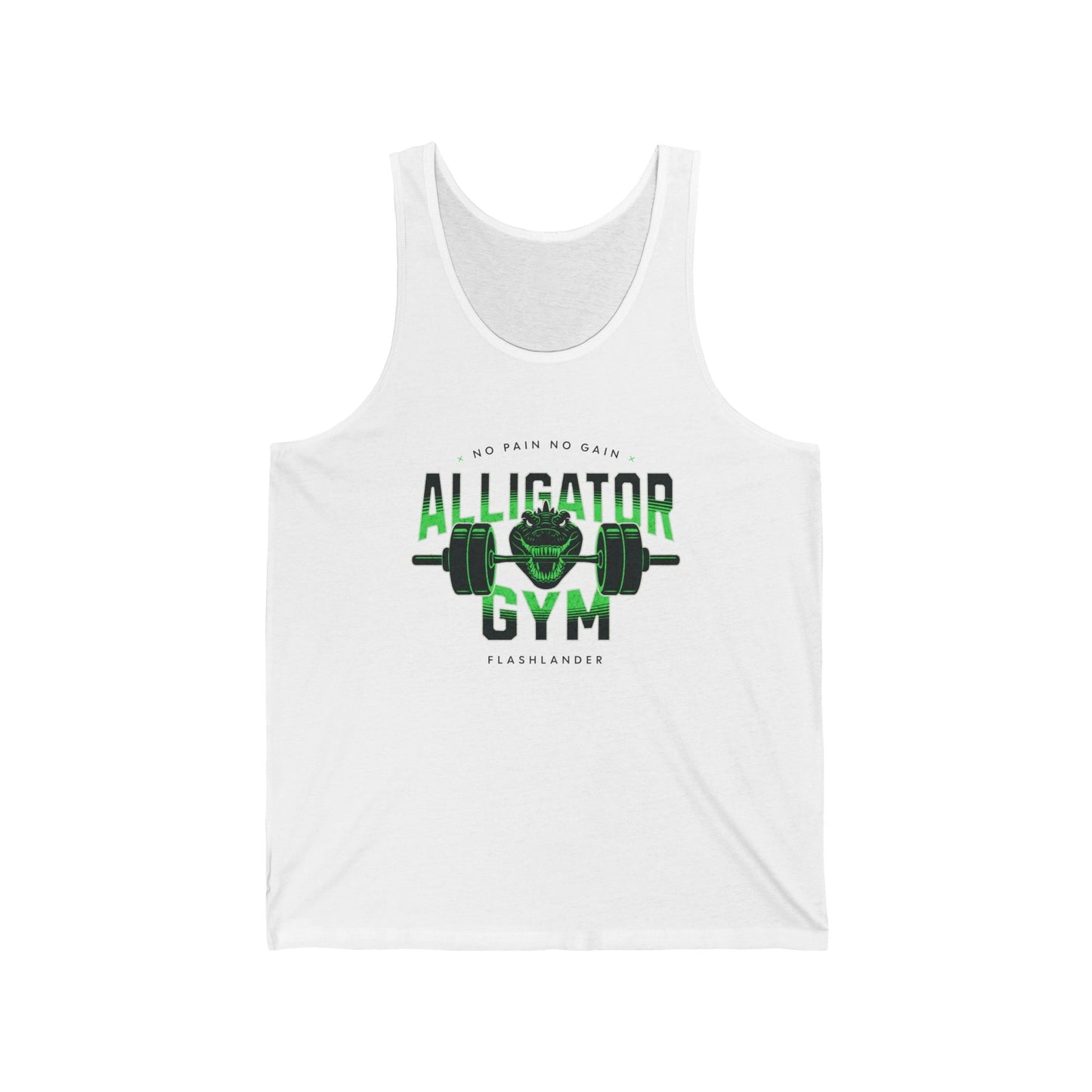 Aligator Jersey Gym Tank Flashlander Cotton Unisex Charcoal Black