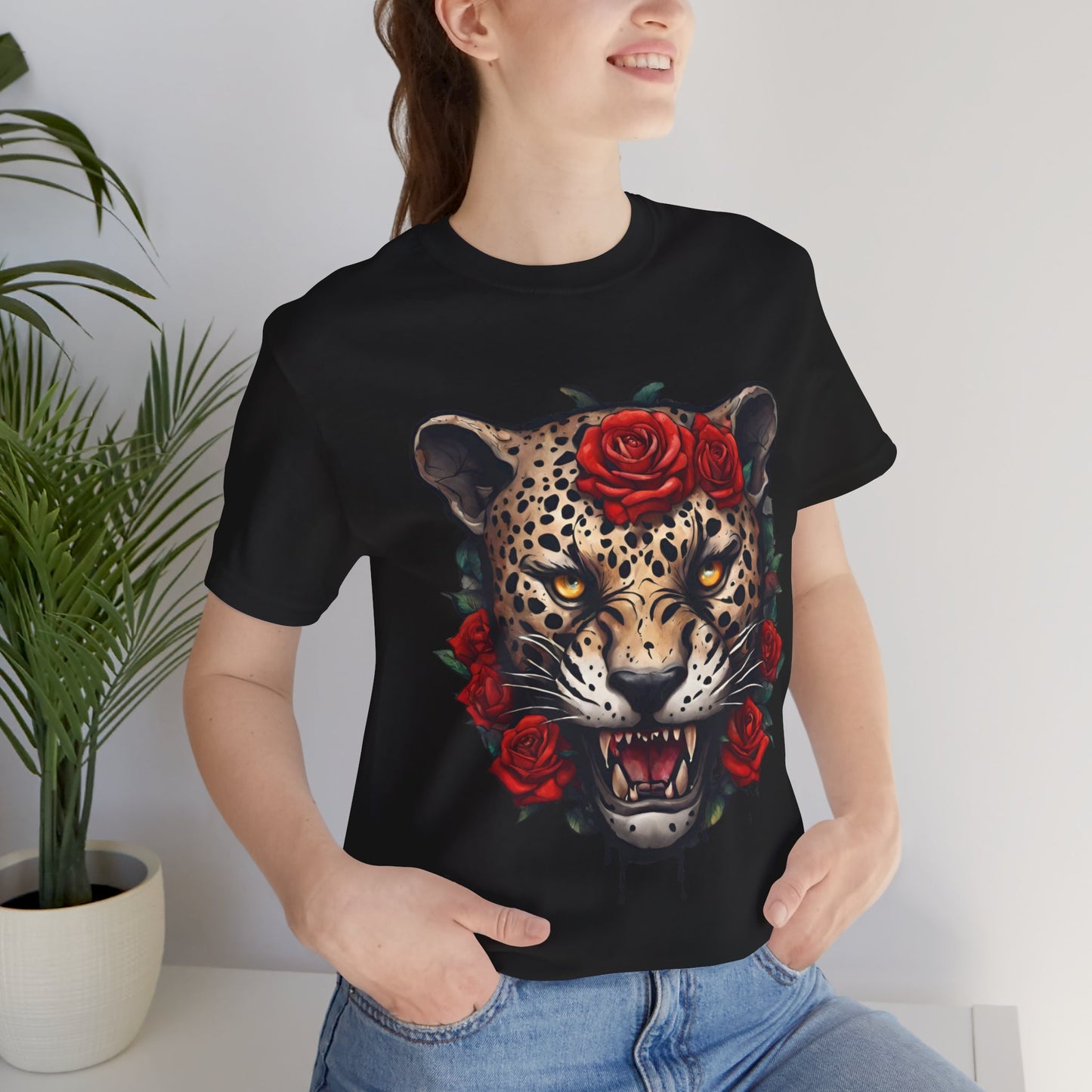 Jaguar Flames and Roses Graphic Tee Flashlander