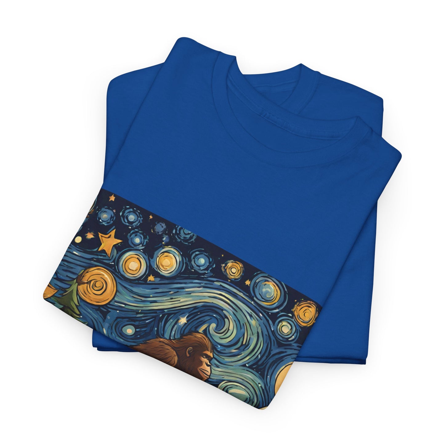 Bigfoot Strolls Through Van Gogh's Starry Night - Flashlander Gym Shirt