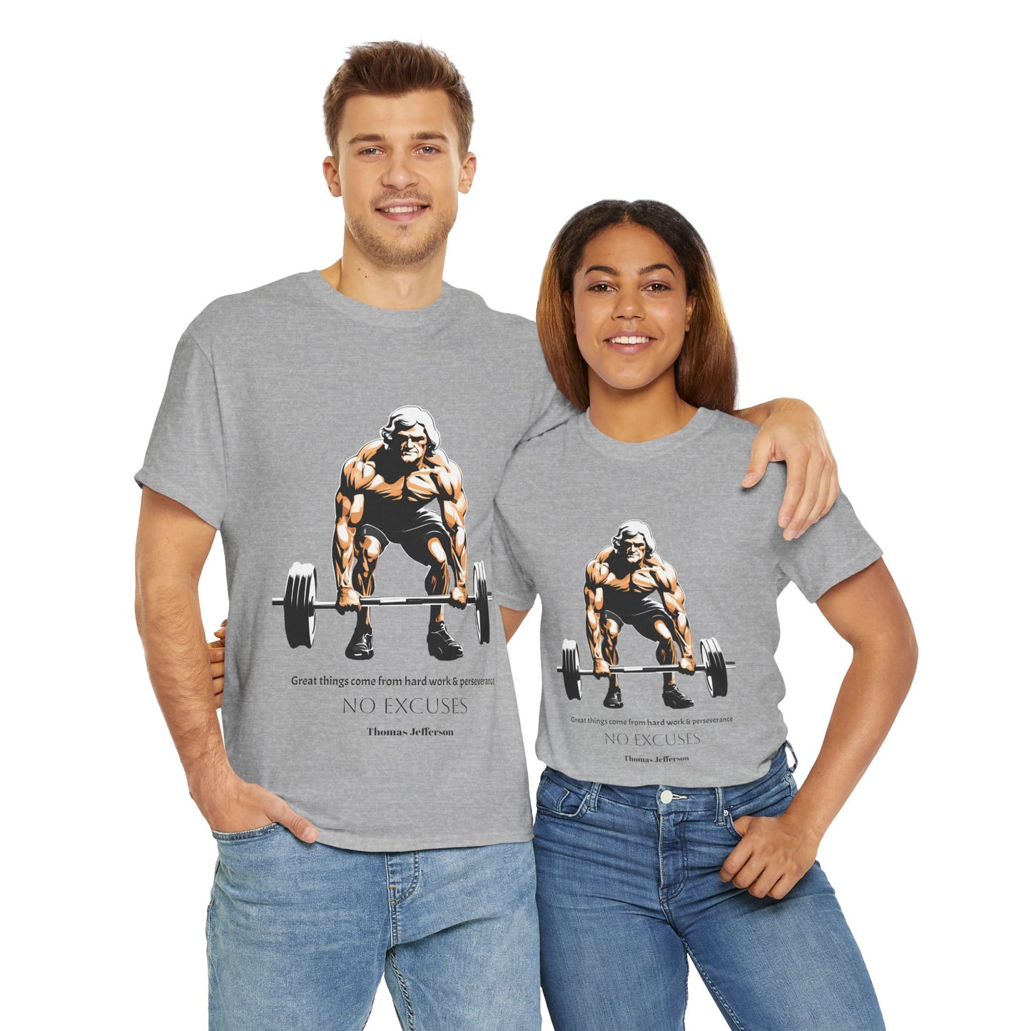 Thomas Jefferson Bodybuilder Shirt - Flashlander Great Things Come From Hard Work And Perseverance, No excuses Graphic Tee