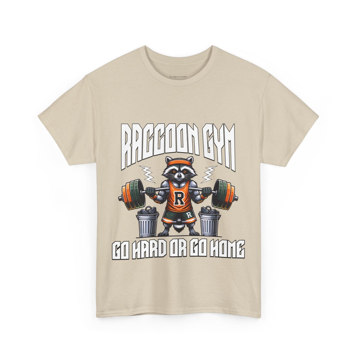 Raccoon Bodybuilder Shirt Flashlander Go Hard or Go Home Gym T-Shirt Cotton Unisex Graphic Tee