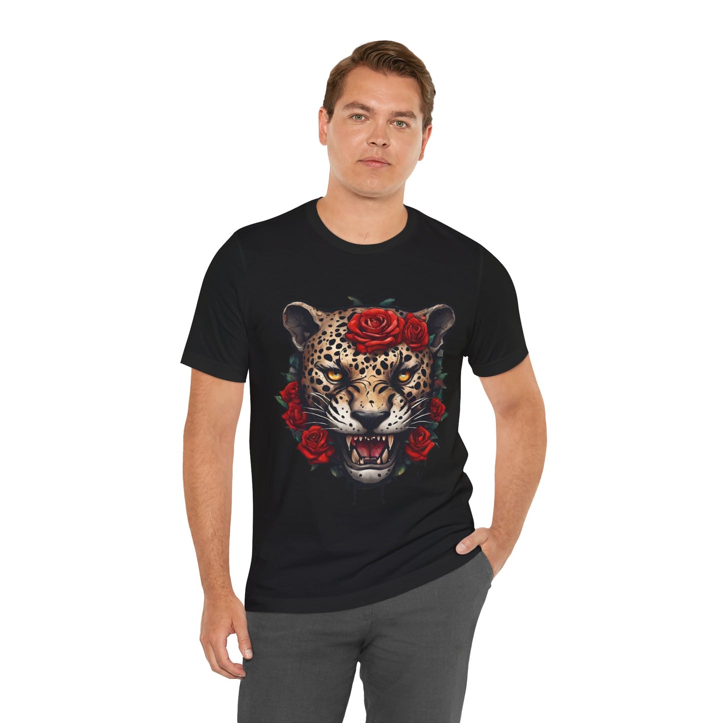 Jaguar Flames and Roses Graphic Tee Flashlander