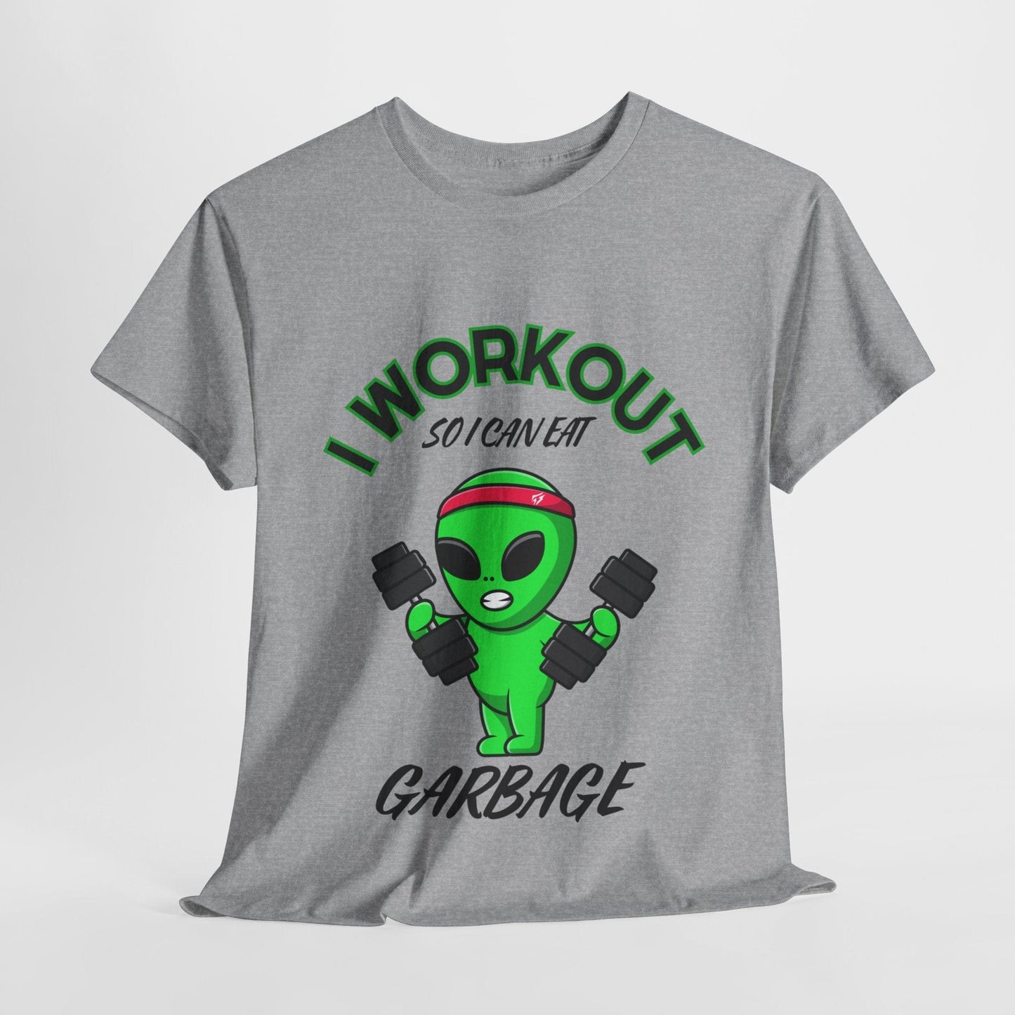 Alien I Workout So I Can Eat Garbage Graphic Tee Flashlander