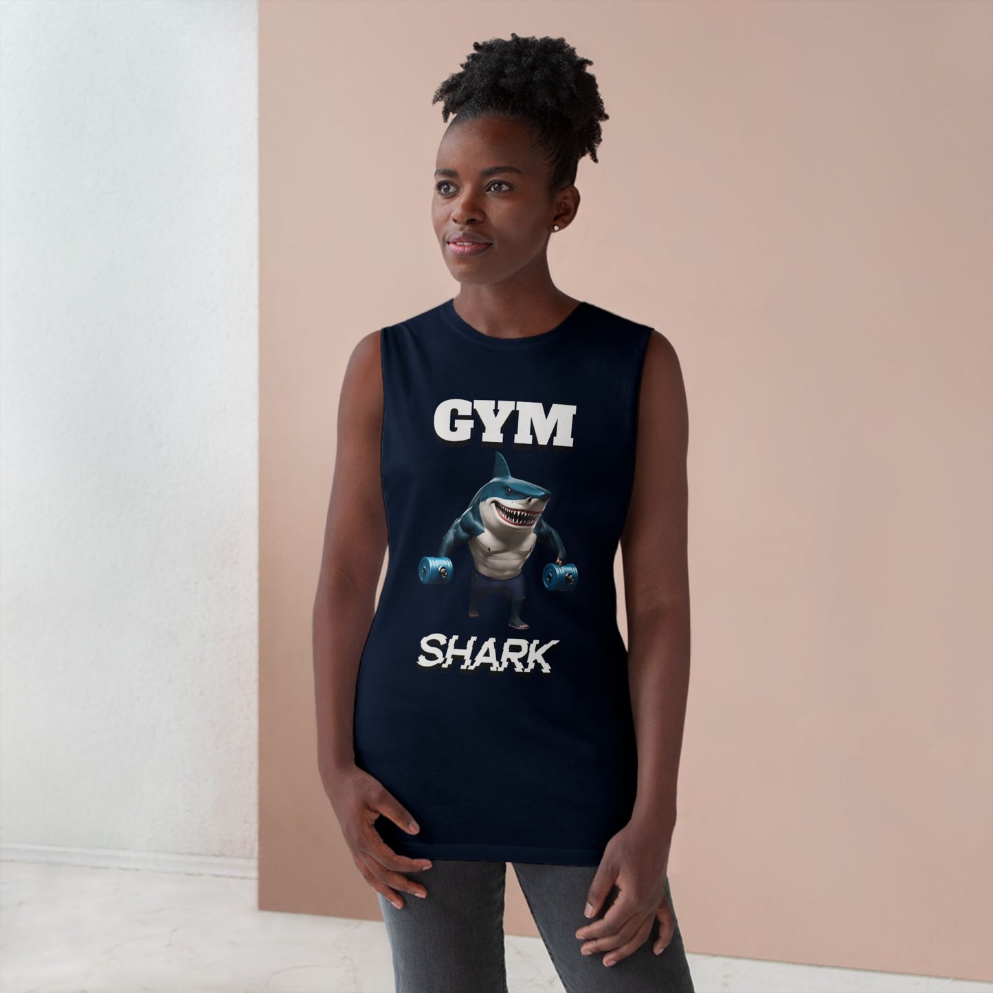 Shark Gym Scoop Bottom Cotton Unisex Barnard Performance Tank