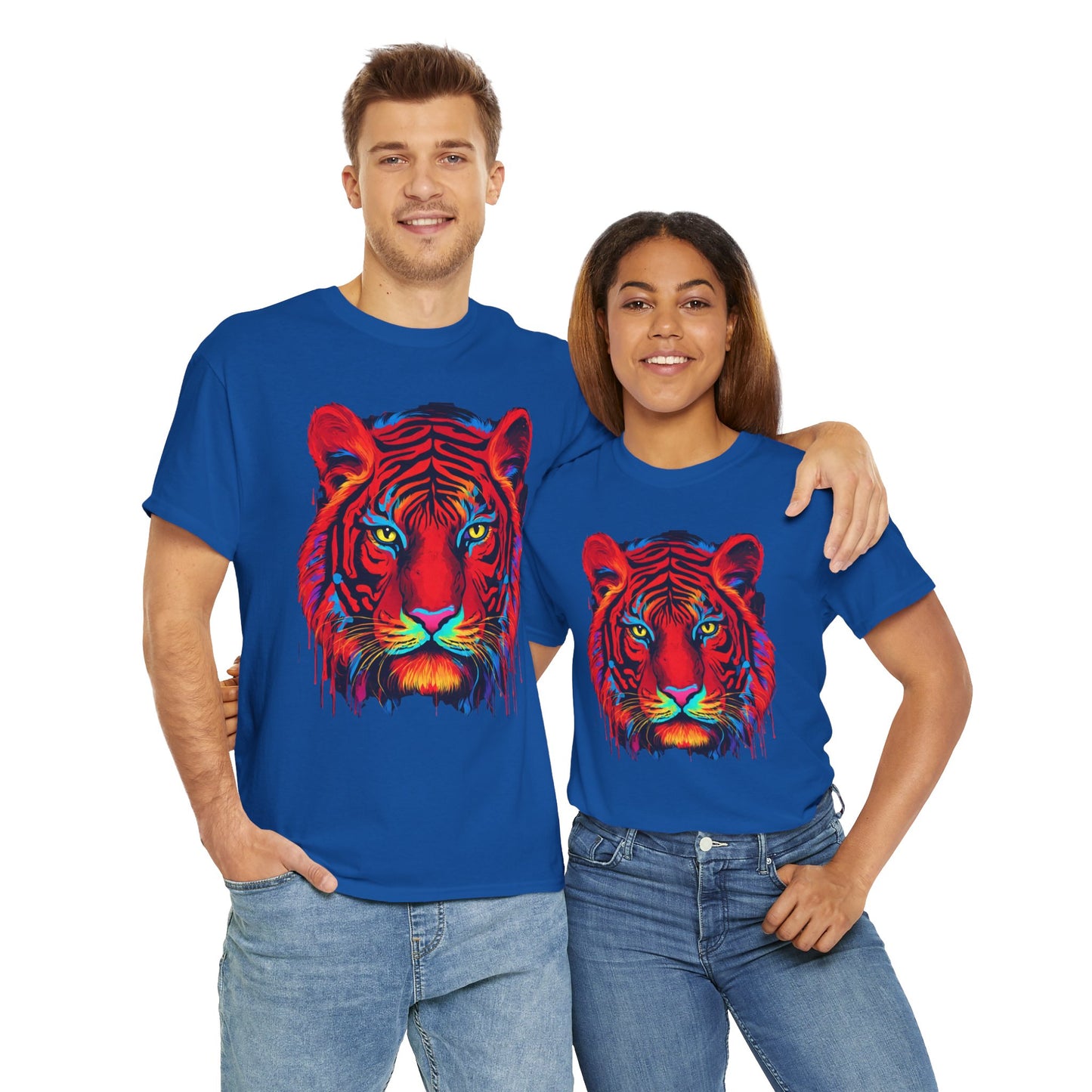 Majestuosa camiseta de Flashlander con diseño pop art de tigre rojo