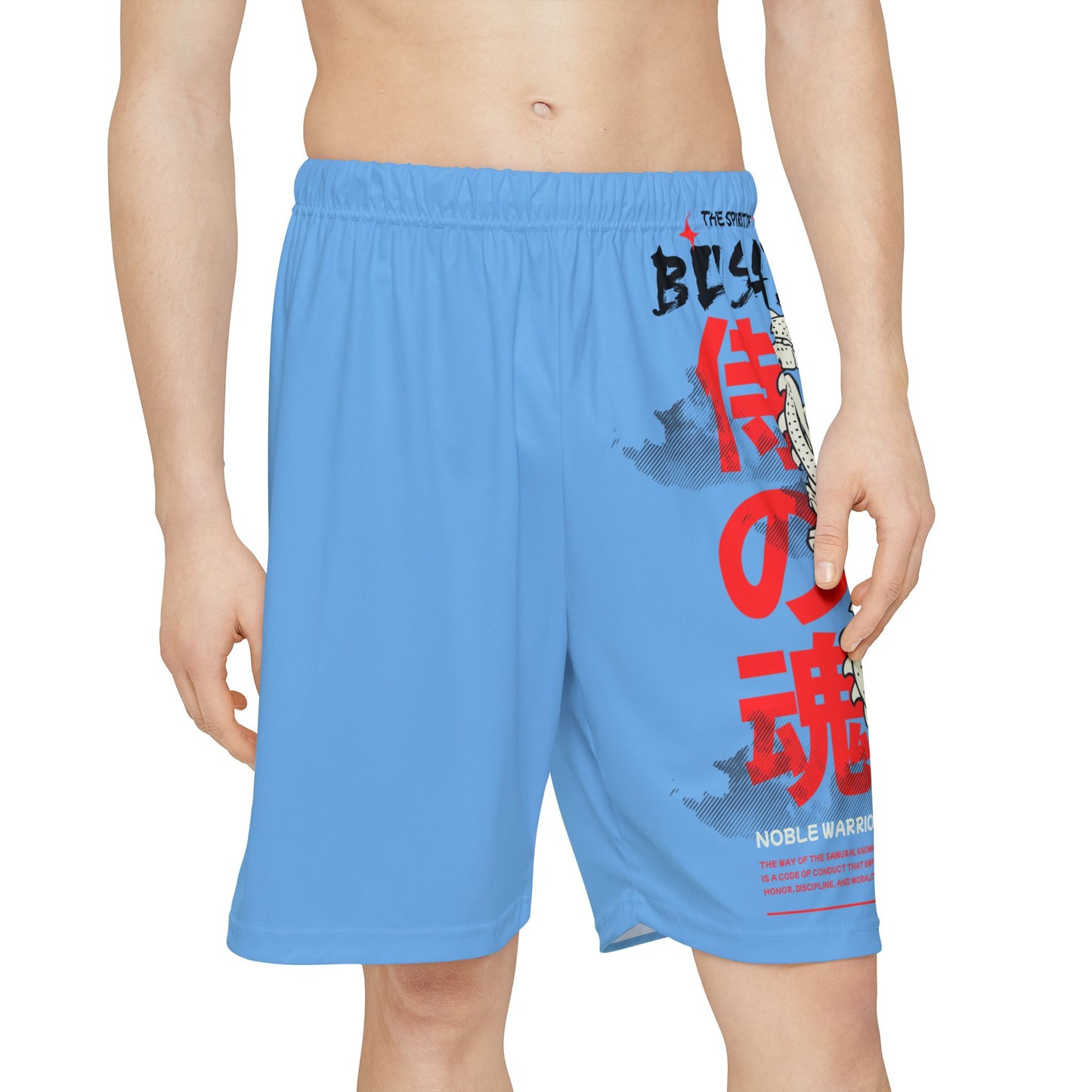 Japanese Dragon Bushido - Flashlander Performance Men’s Gym Shorts Light Blue